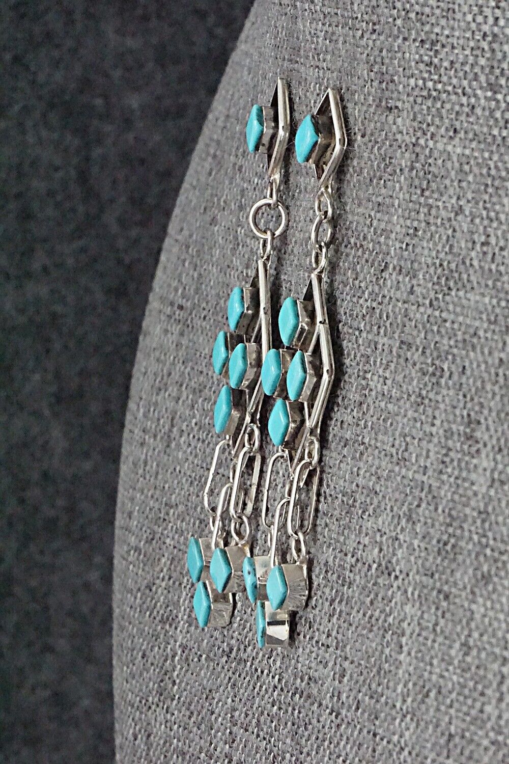 Turquoise & Sterling Silver Earrings - Priscilla Chavez