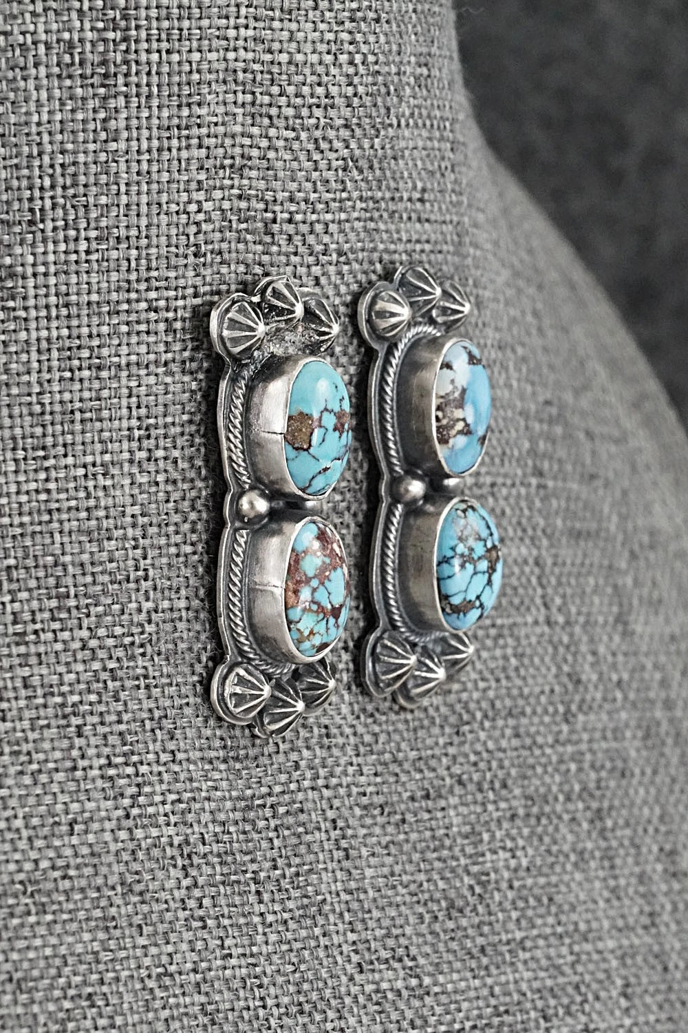 Turquoise & Sterling Silver Necklace and Earrings Set - Darrin Livingston