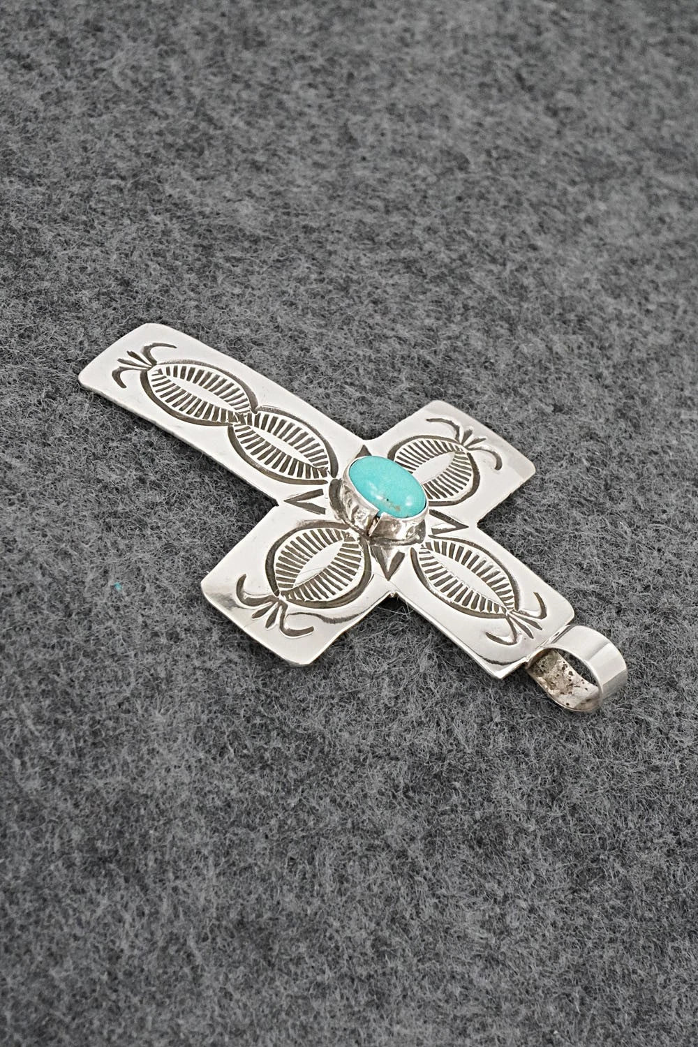 Turquoise & Sterling Silver Pendant - Arnold Blackgoat