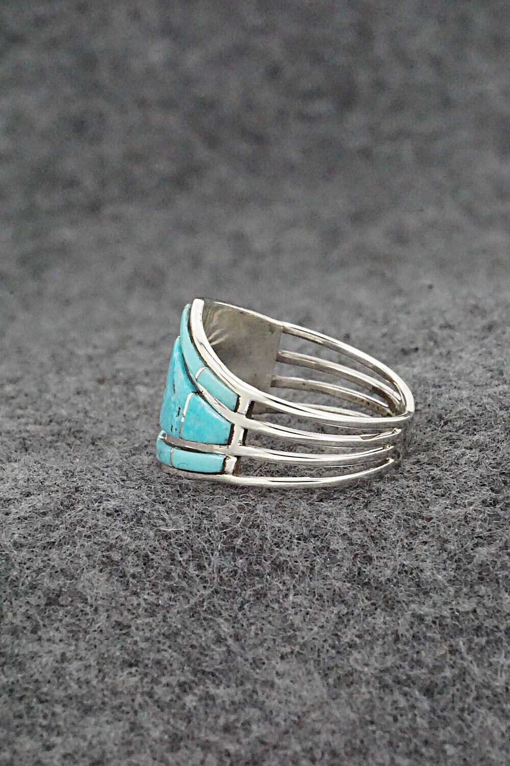 Turquoise & Sterling Silver Ring - Andrew Enrico - Size 10