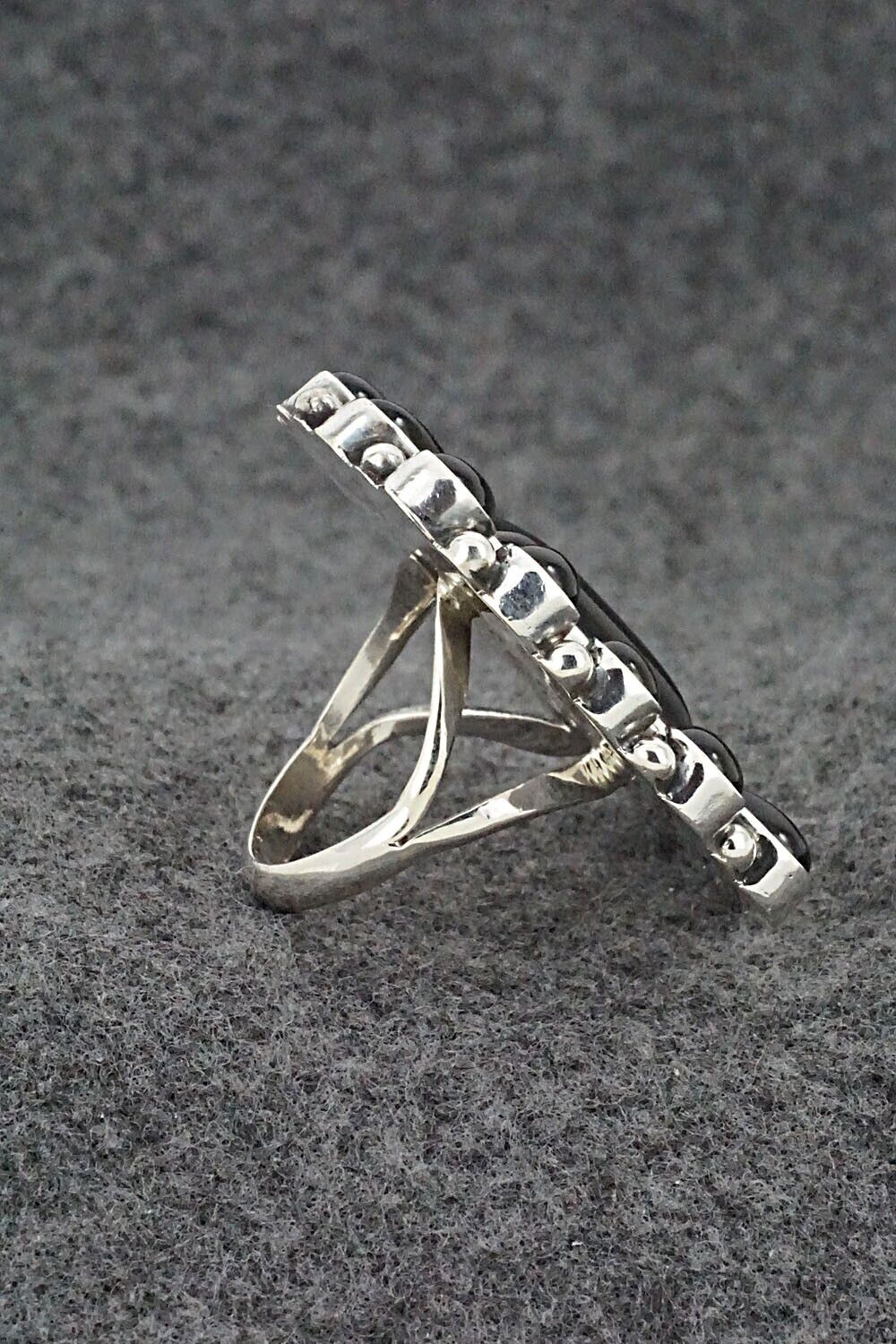 Onyx & Sterling Silver Ring - Verley Betone - Size 7.5
