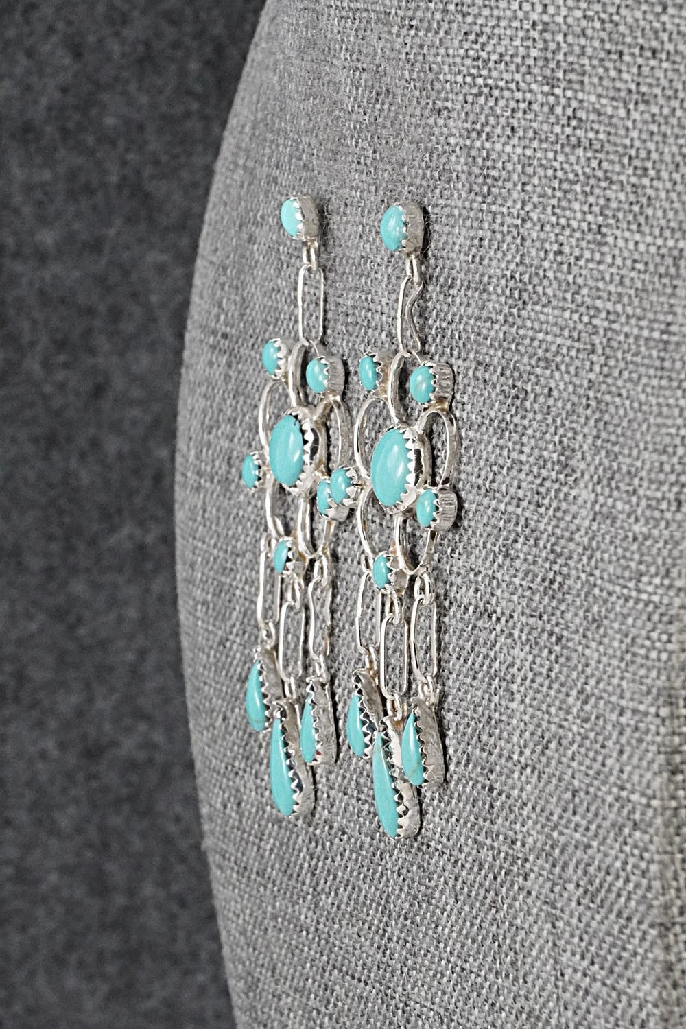 Turquoise & Sterling Silver Earrings - Vivianita Booqua