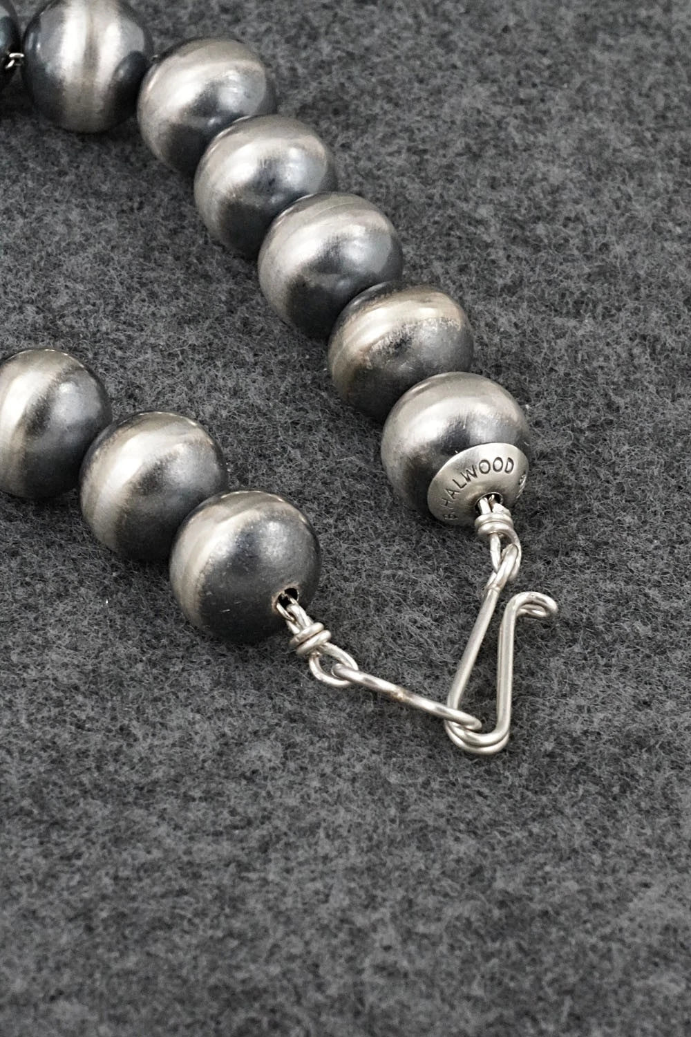 Sterling Silver Navajo Pearl Necklace 16" - Bryannen Halwood