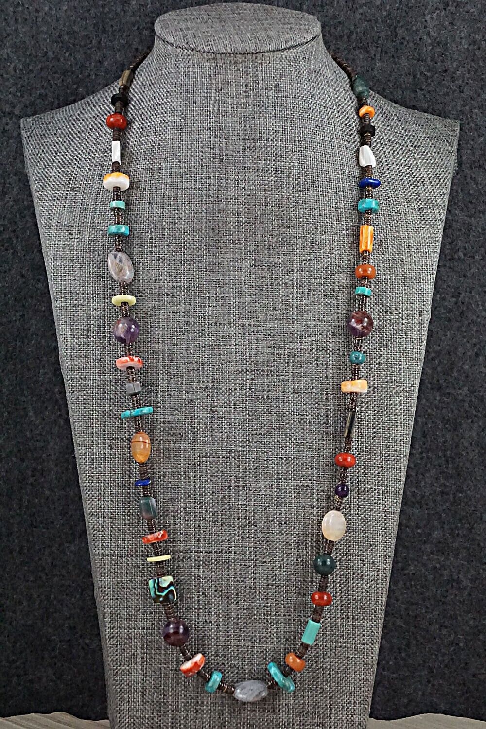 Multi-Stone and Sterling Silver Necklace - Helen Tsosie