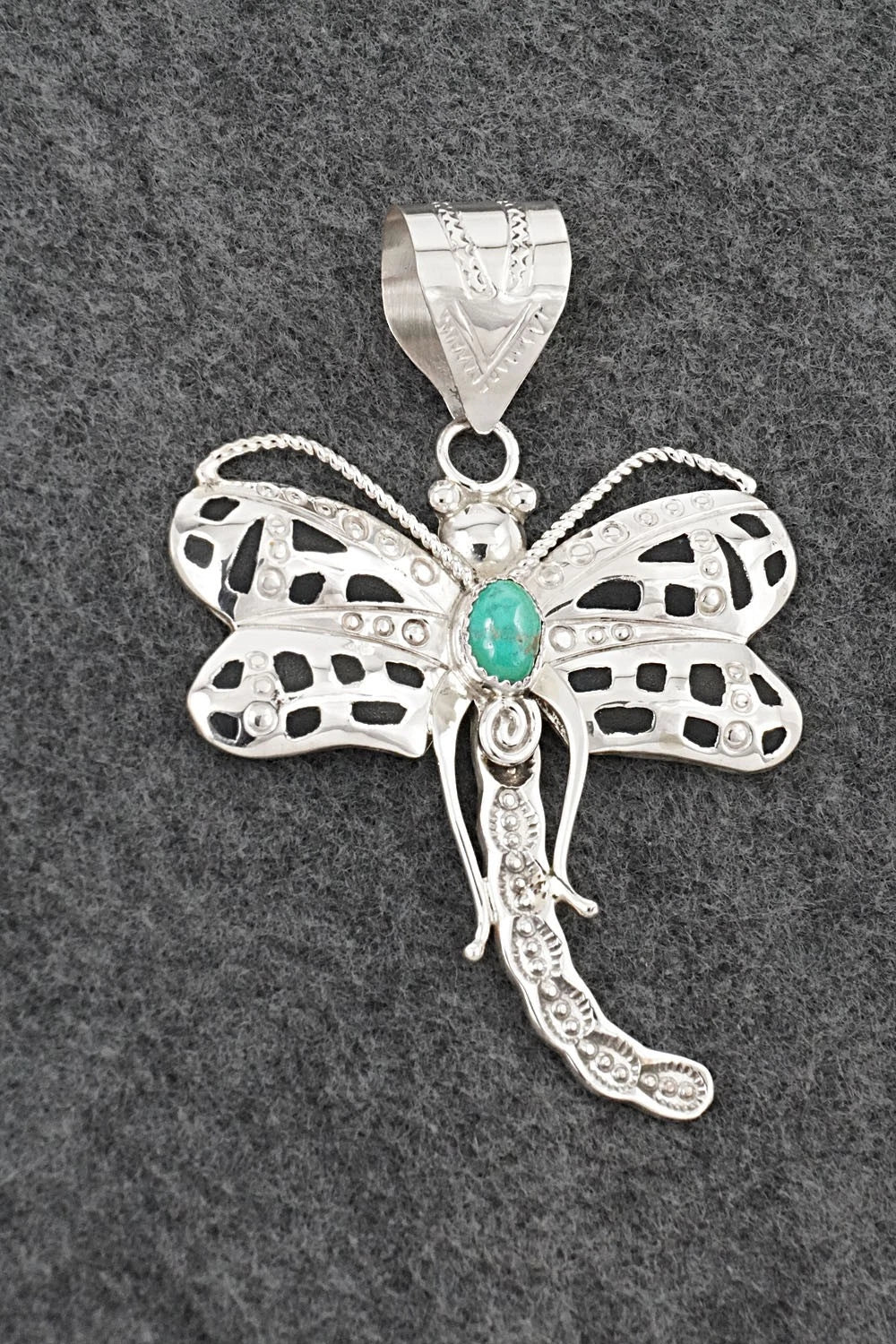 Turquoise & Sterling Silver Pendant - Alonzo Mariano