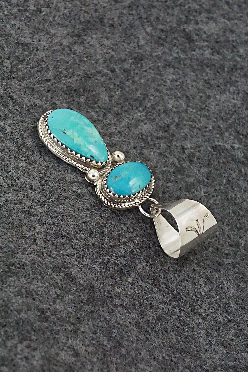 Turquoise & Sterling Silver Pendant - Ernest Hawthorne