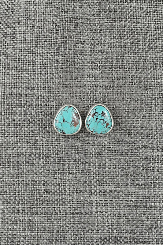 Turquoise & Sterling Silver Earrings - Eugene Gruber