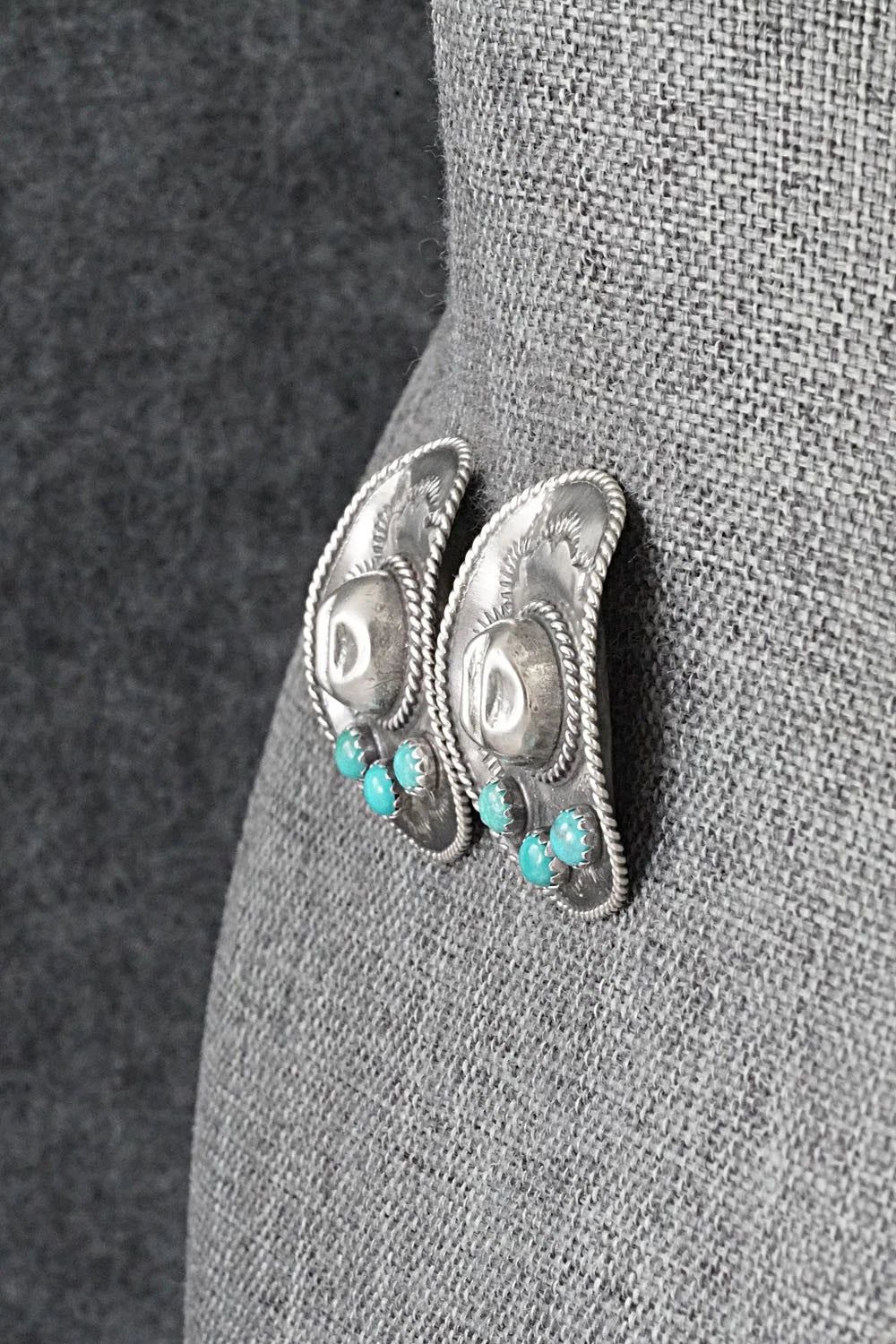 Turquoise & Sterling Silver Earrings - Bobby Platero