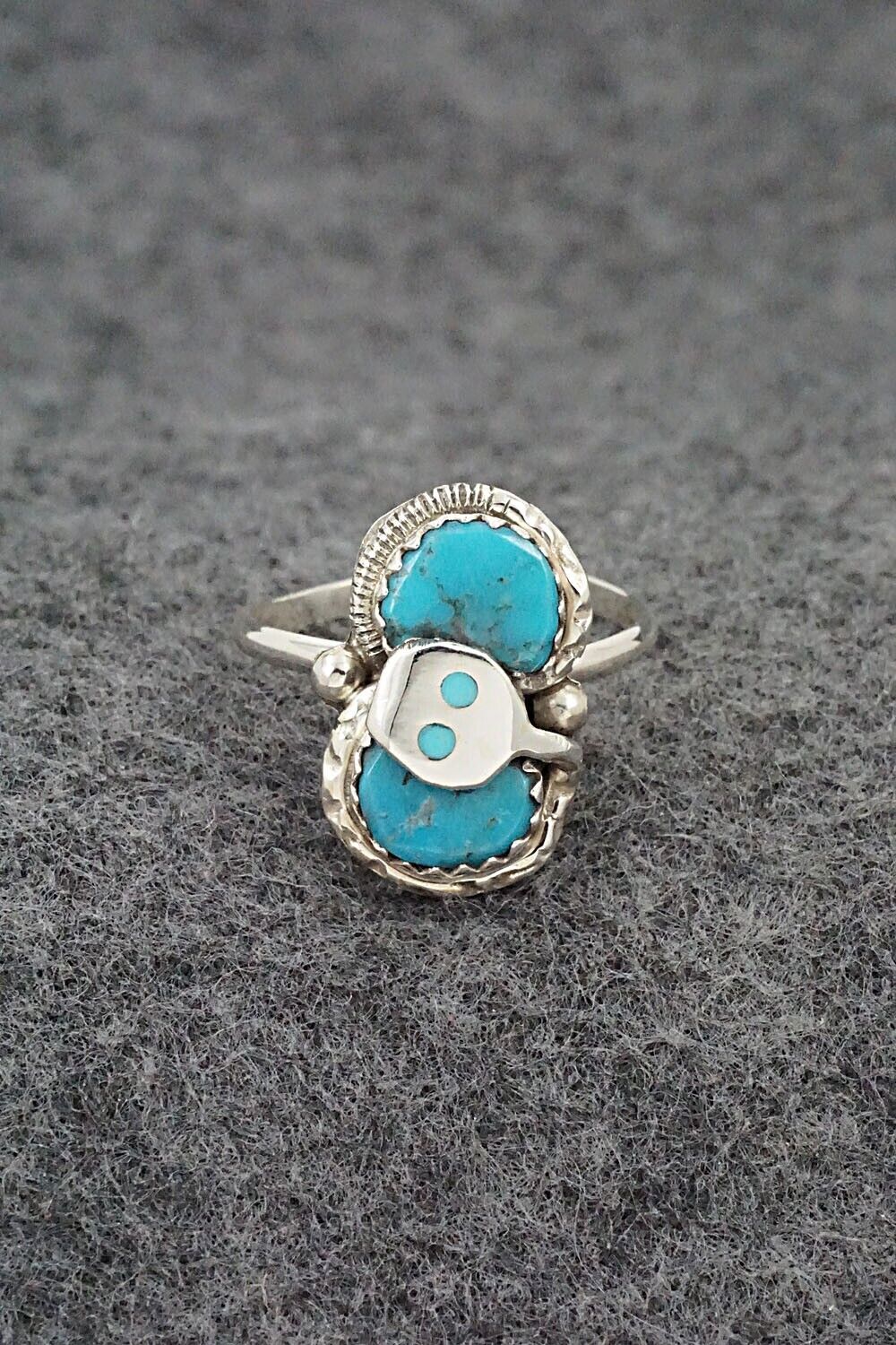 Turquoise & Sterling Silver Ring - Joy Calavaza - Size 7.5