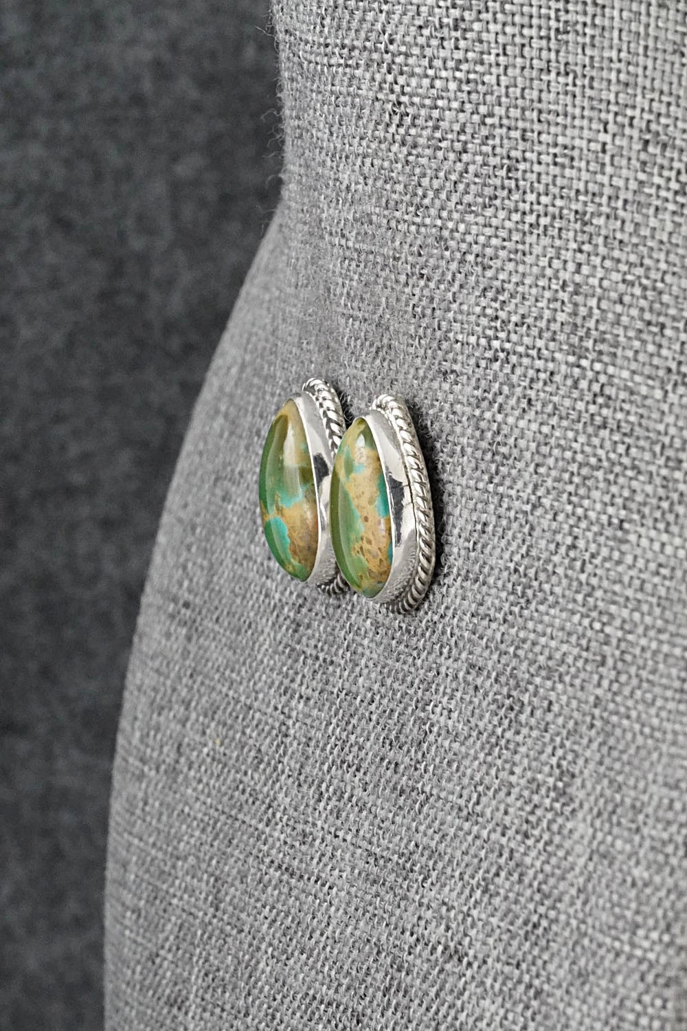 Turquoise & Sterling Silver Earrings - Eugene Gruber