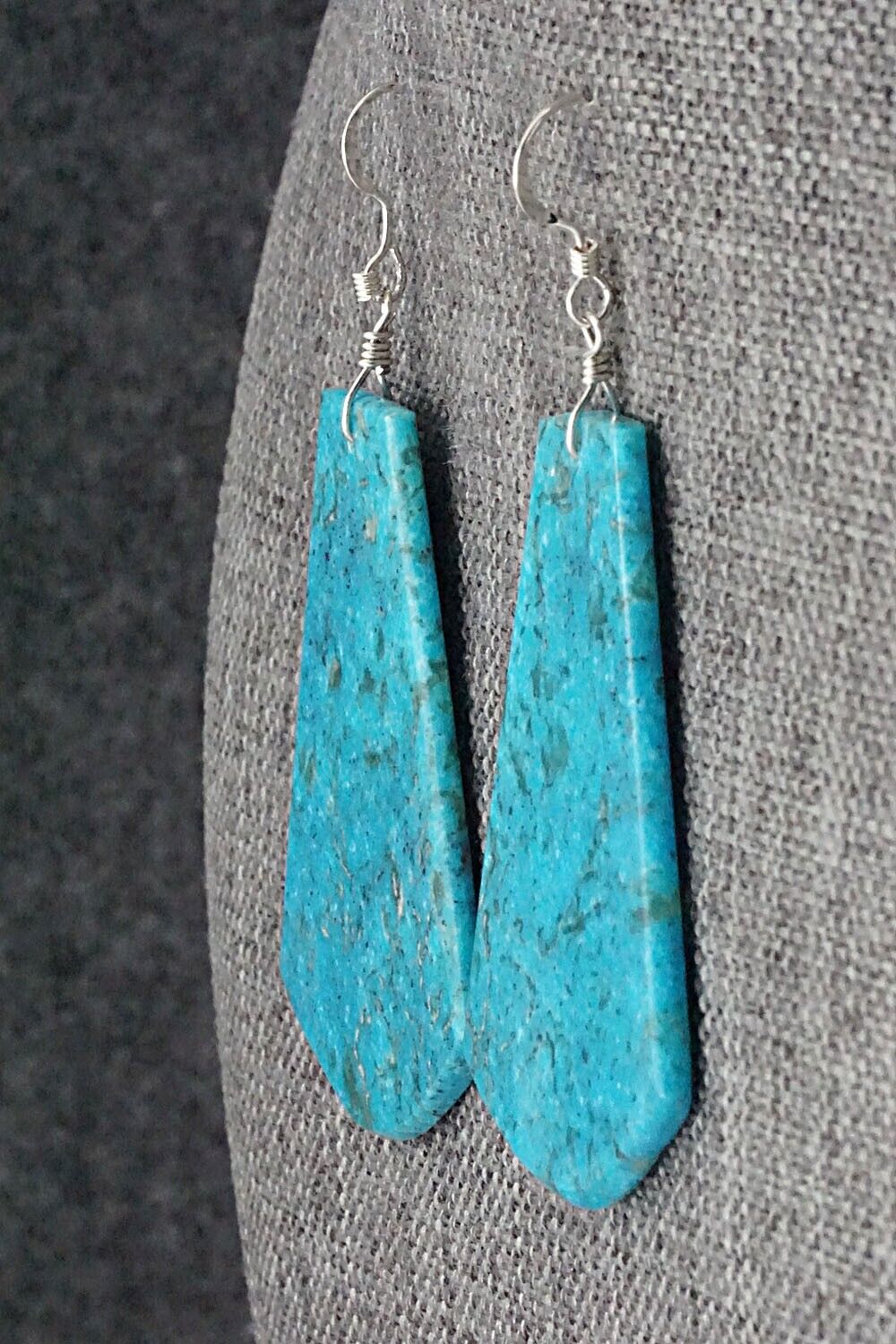 Turquoise & Sterling Silver Earrings - Lupe Lovato