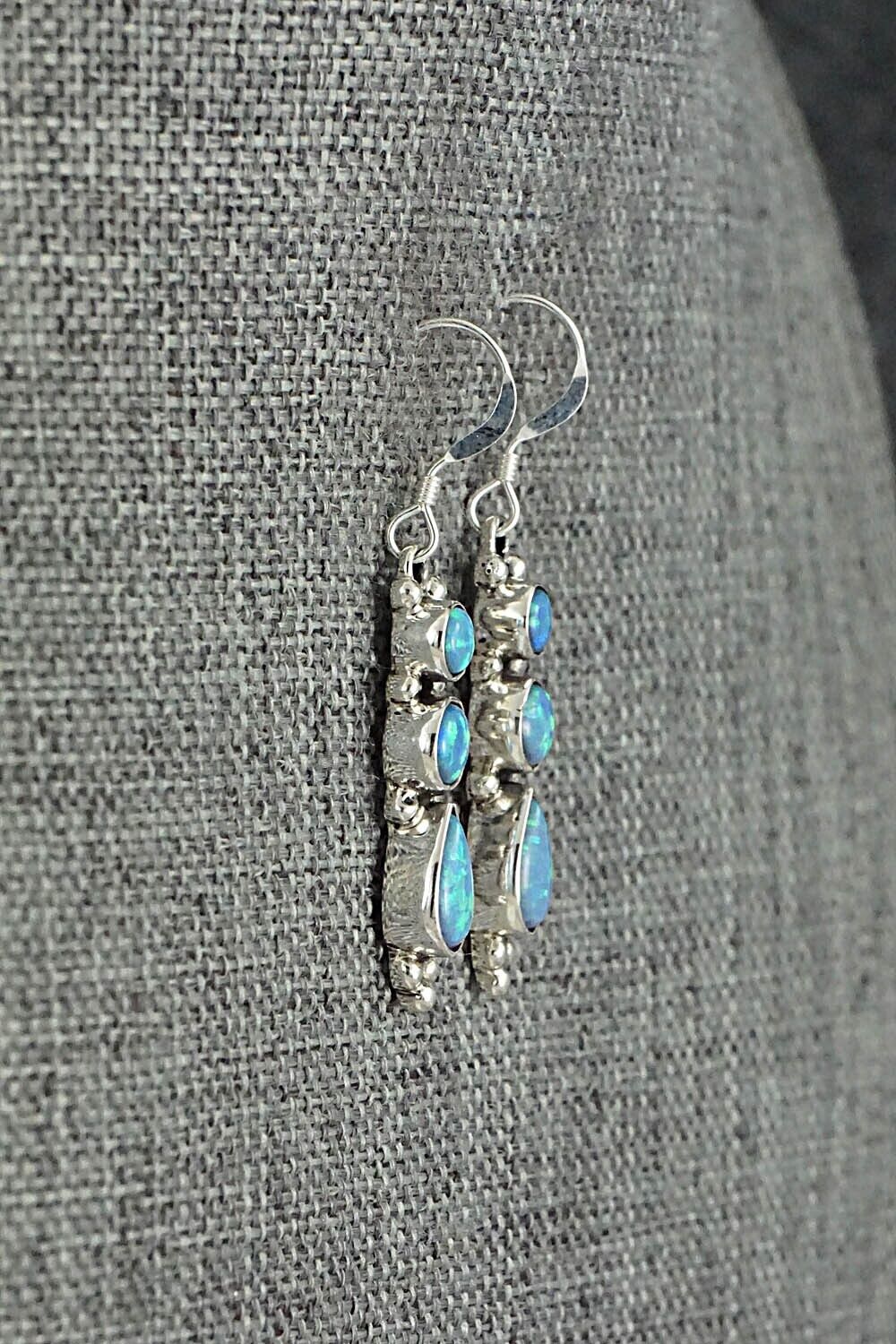 Opalite & Sterling Silver Earrings - Gary Shorty