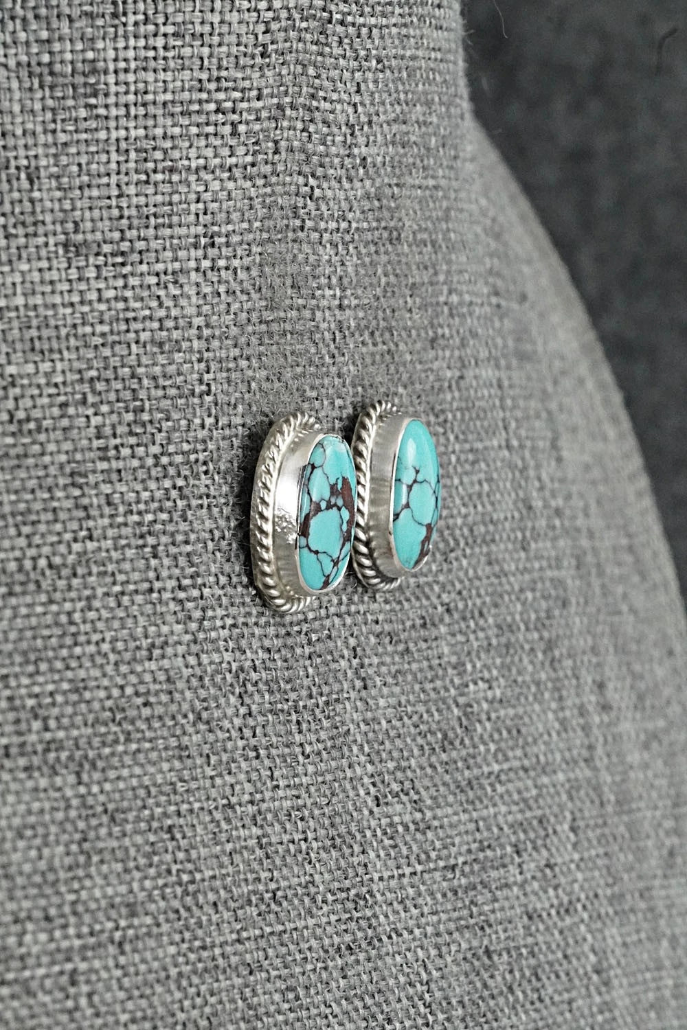 Turquoise & Sterling Silver Earrings - Eugene Gruber