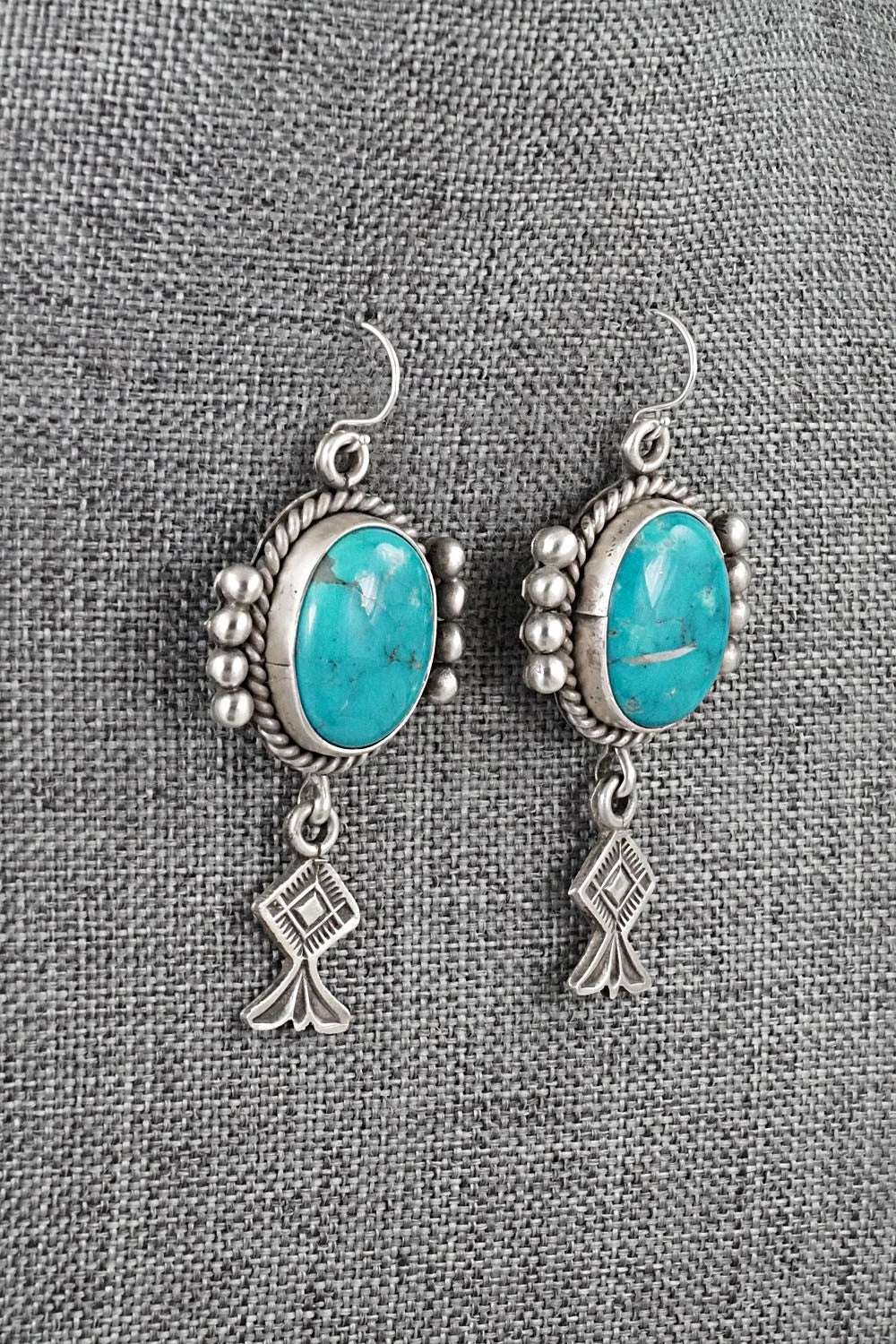 Turquoise & Sterling Silver Earrings - Michael Calladitto