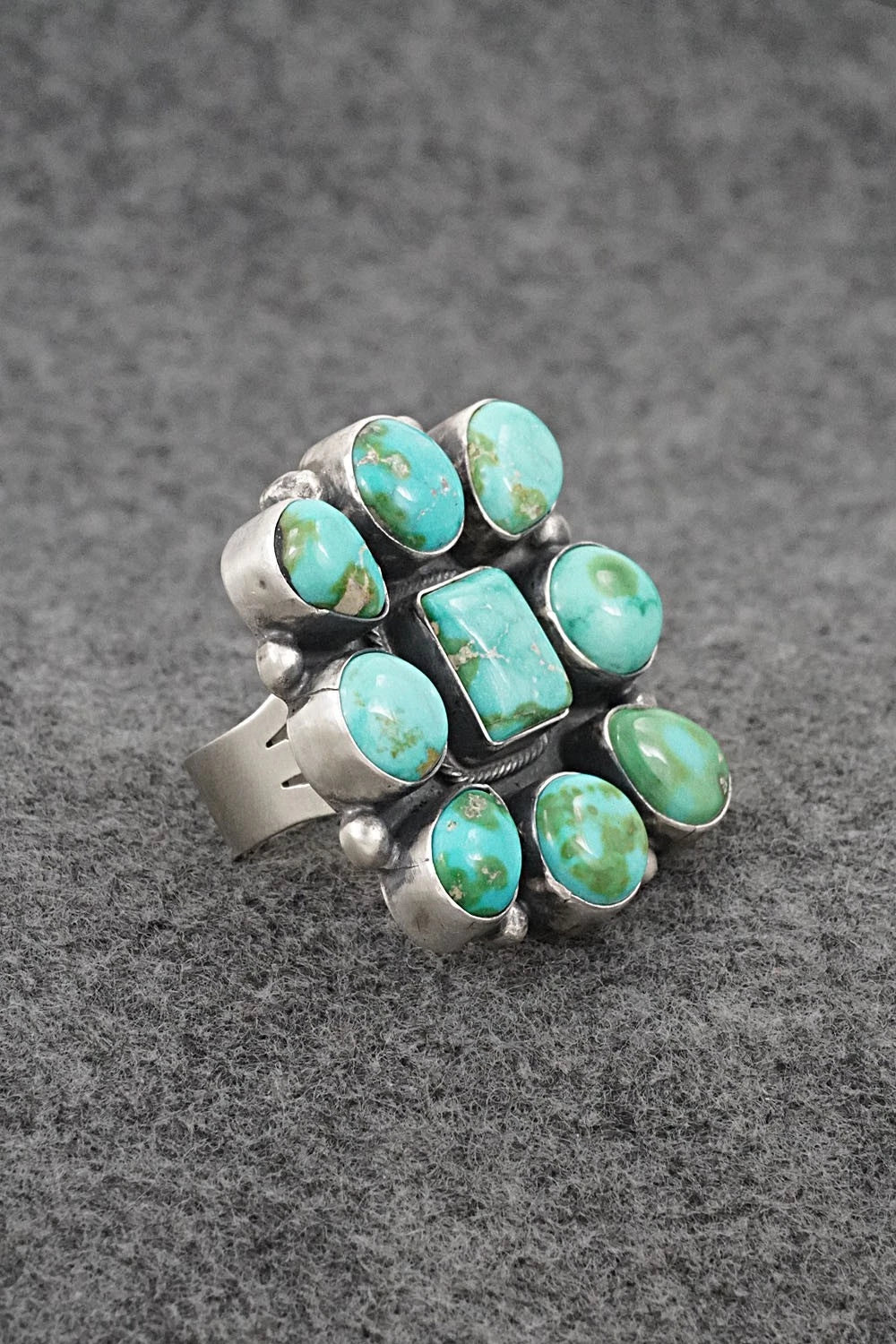 Turquoise & Sterling Silver Ring - Bobby Johnson - Size 9
