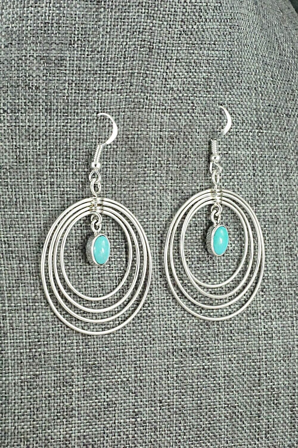 Turquoise & Sterling Silver Earrings - Edith Kee