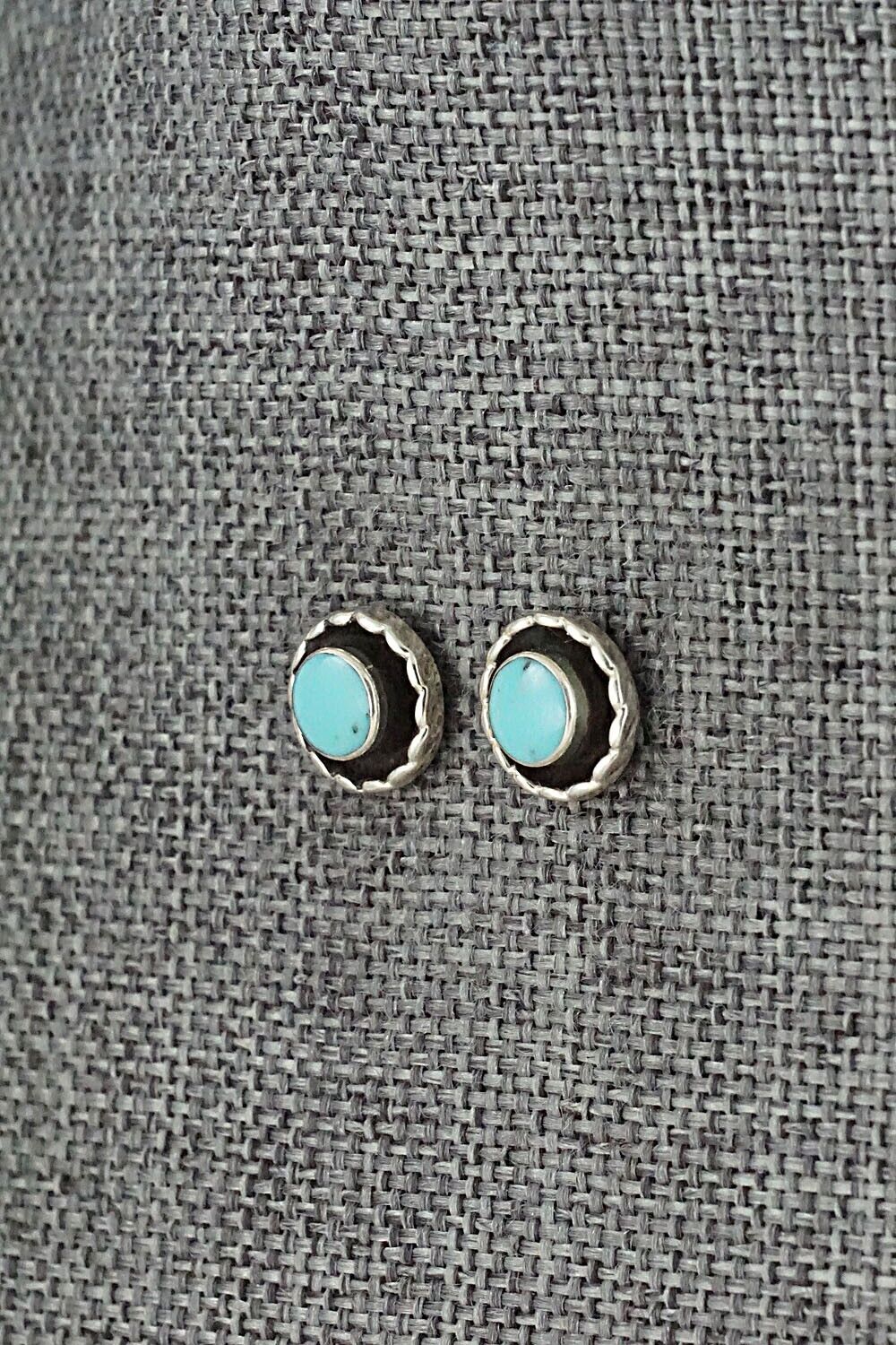 Turquoise & Sterling Silver Earrings - Carina Leekity