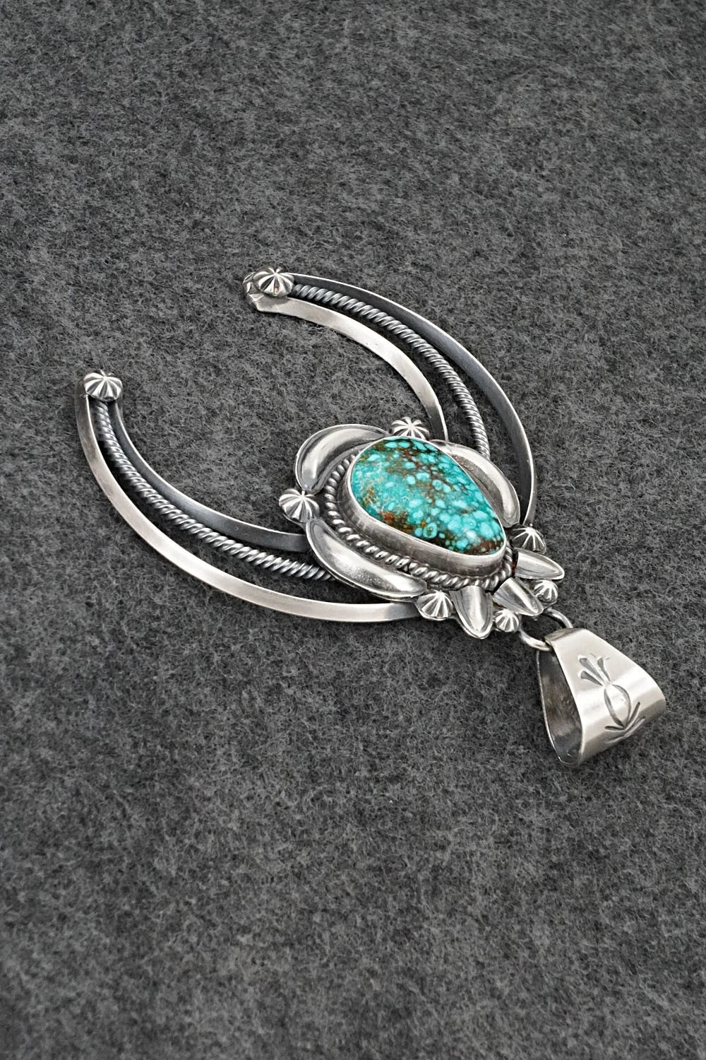Turquoise & Sterling Silver Naja Pendant - Raymond Delgarito