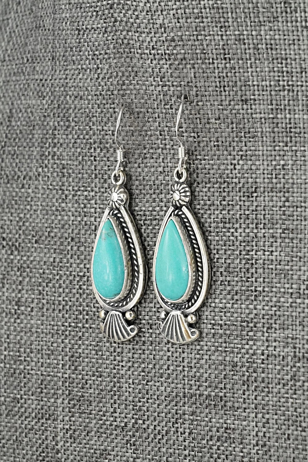 Turquoise & Sterling Silver Earrings - Verley Betone