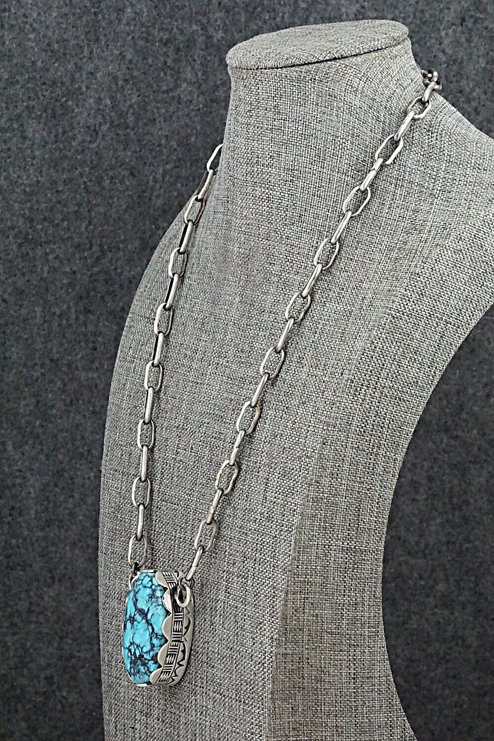 Turquoise & Sterling Silver Necklace - Paul Livingston