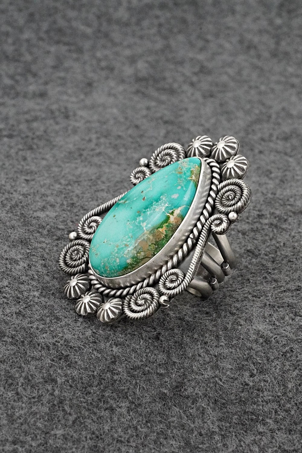 Turquoise & Sterling Silver Ring - Michael Calladitto - Size 8