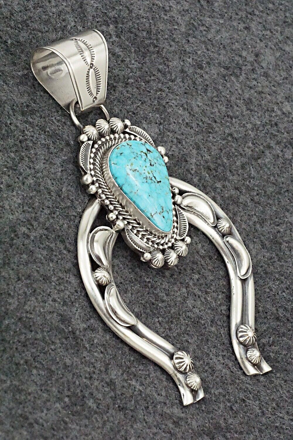 Turquoise & Sterling Silver Naja Pendant - Tom Lewis