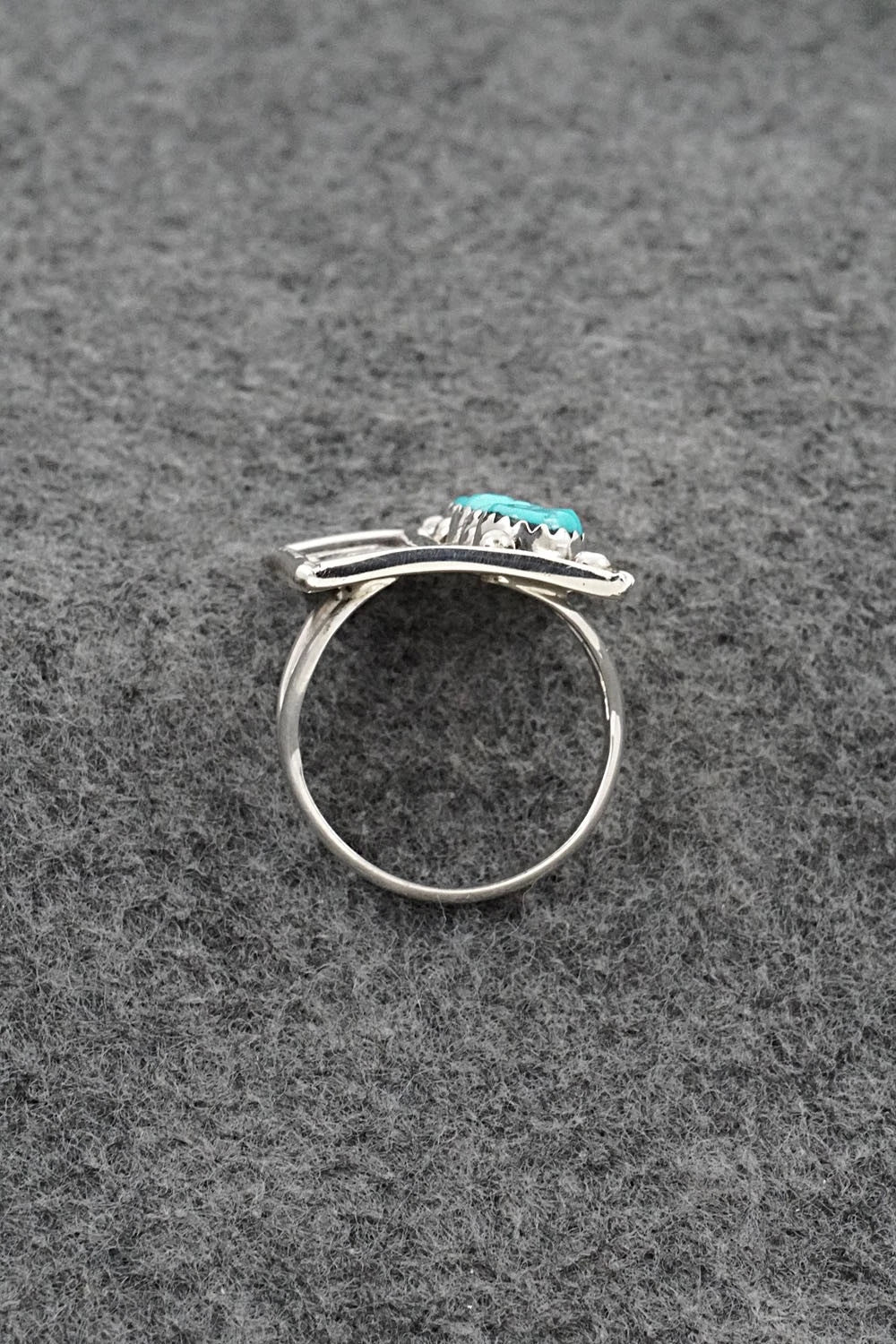 Turquoise & Sterling Silver Ring - Ronnie Spencer - Size 8.5