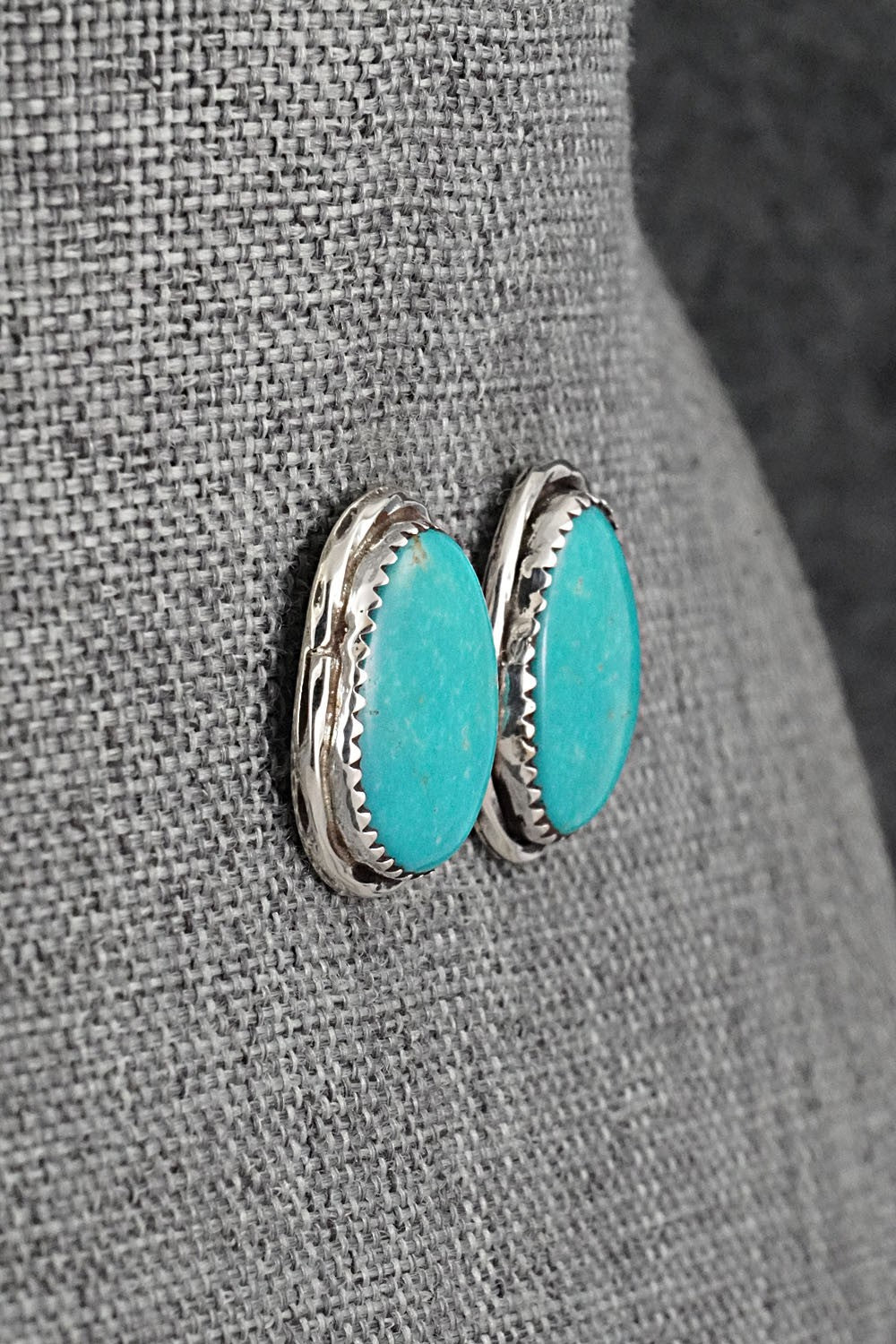 Turquoise & Sterling Silver Earrings - Ernest Hawthorne