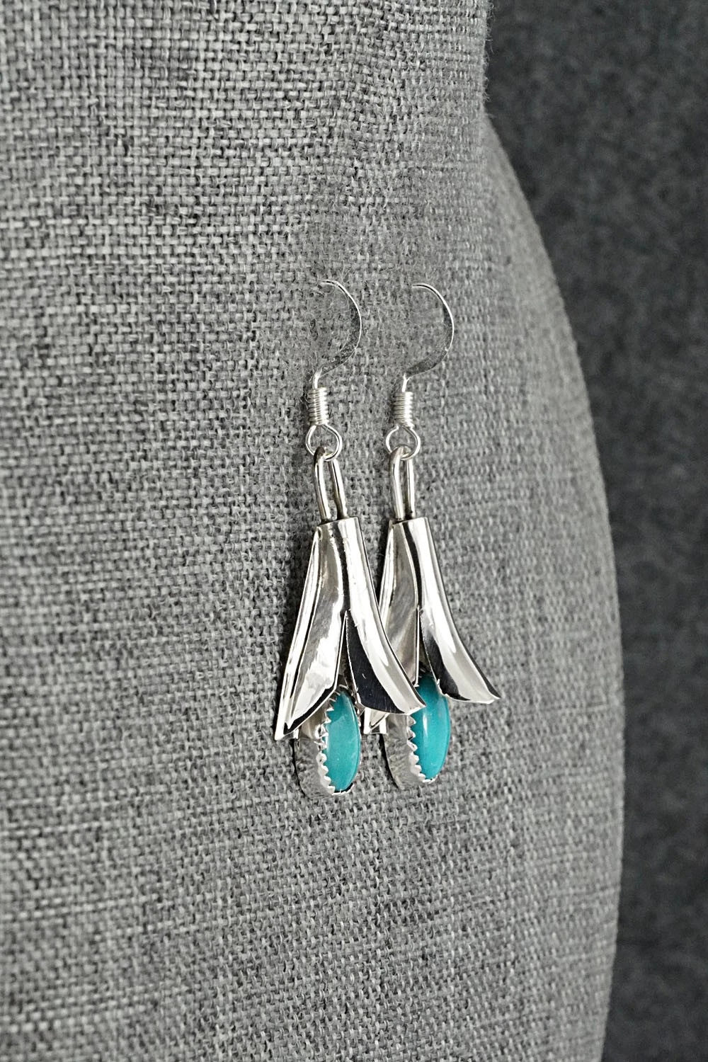 Turquoise & Sterling Silver Earrings - Louise Yazzie