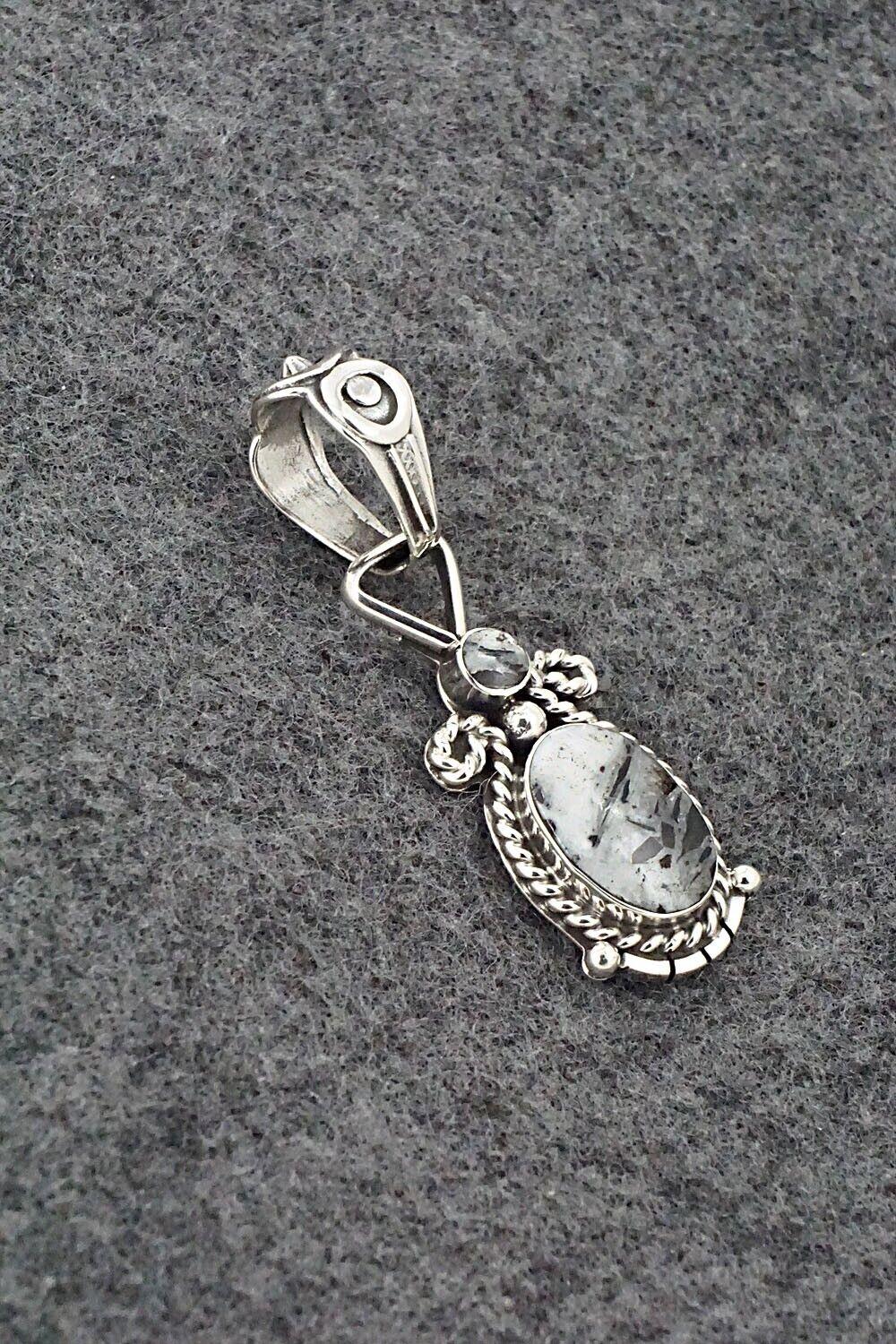 White Buffalo & Sterling Silver Pendant - Franklin Johnson