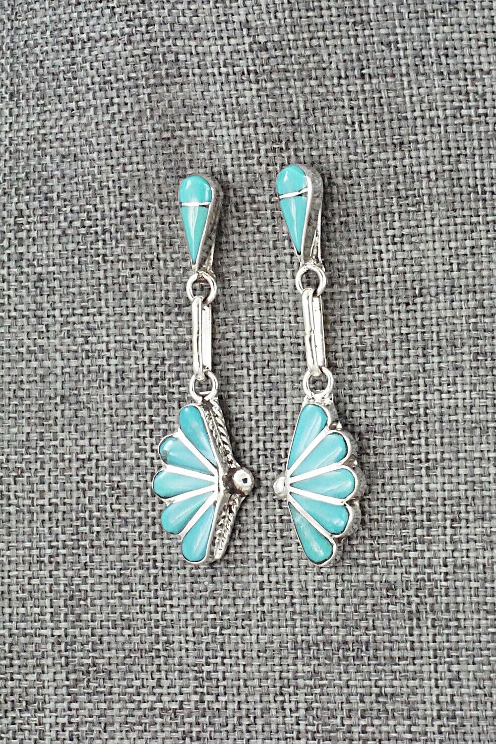 Turquoise and Sterling Silver Earrings - Velda Nastacio