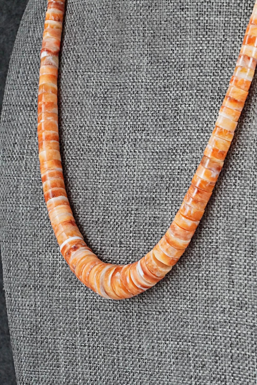 Spiny Oyster & Sterling Silver Necklace 18" - Doreen Jake
