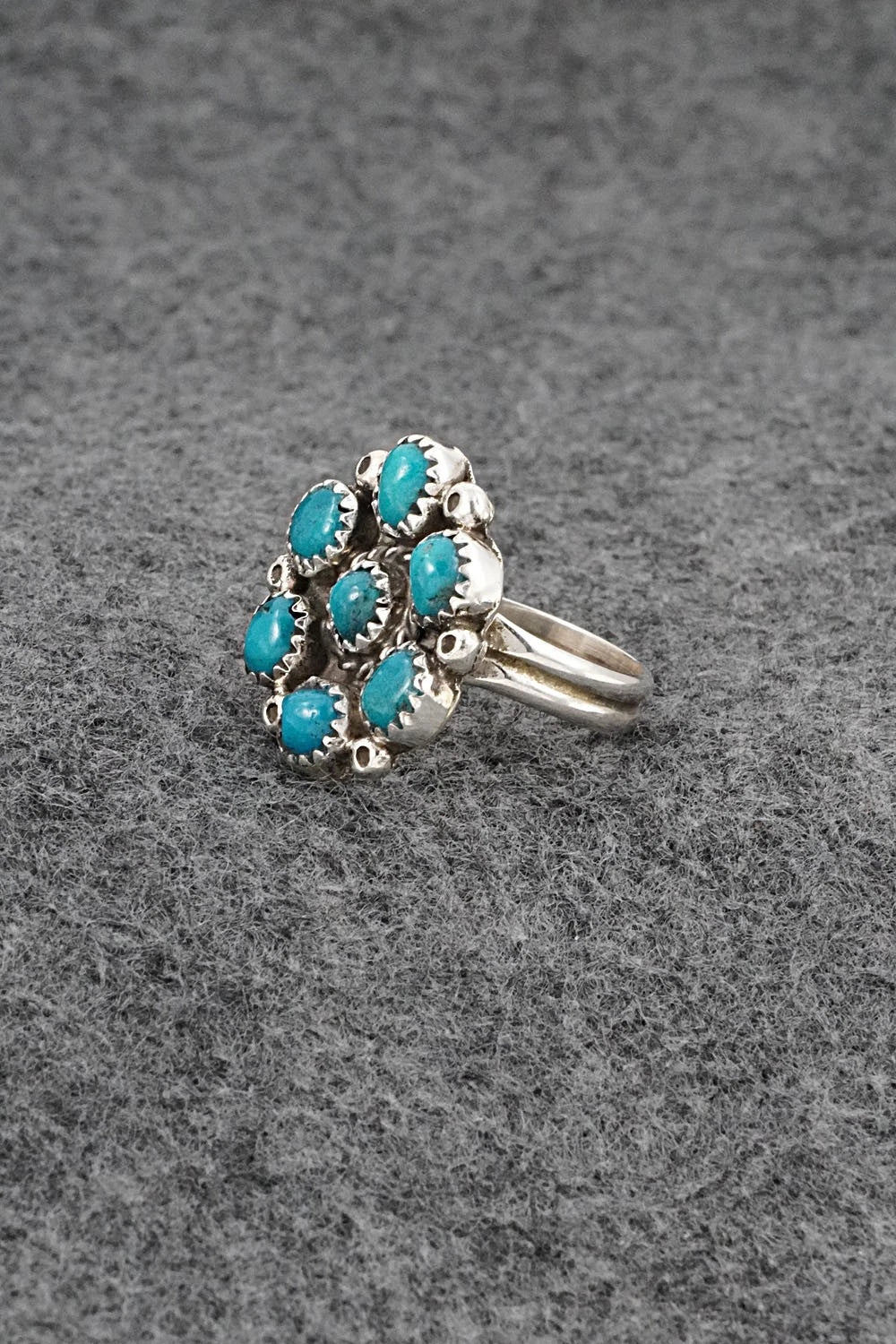 Turquoise & Sterling Silver Ring - Priscilla Reeder - Size 7.5