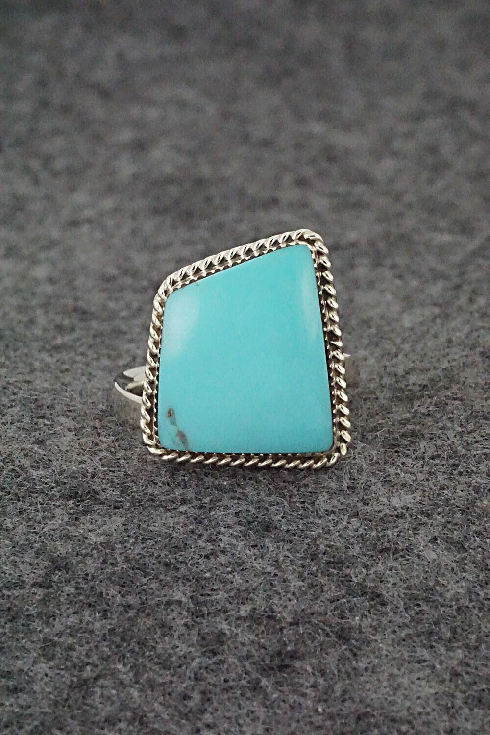 Turquoise & Sterling Silver Ring - Sheena Jack - Size 8 (Adj.)