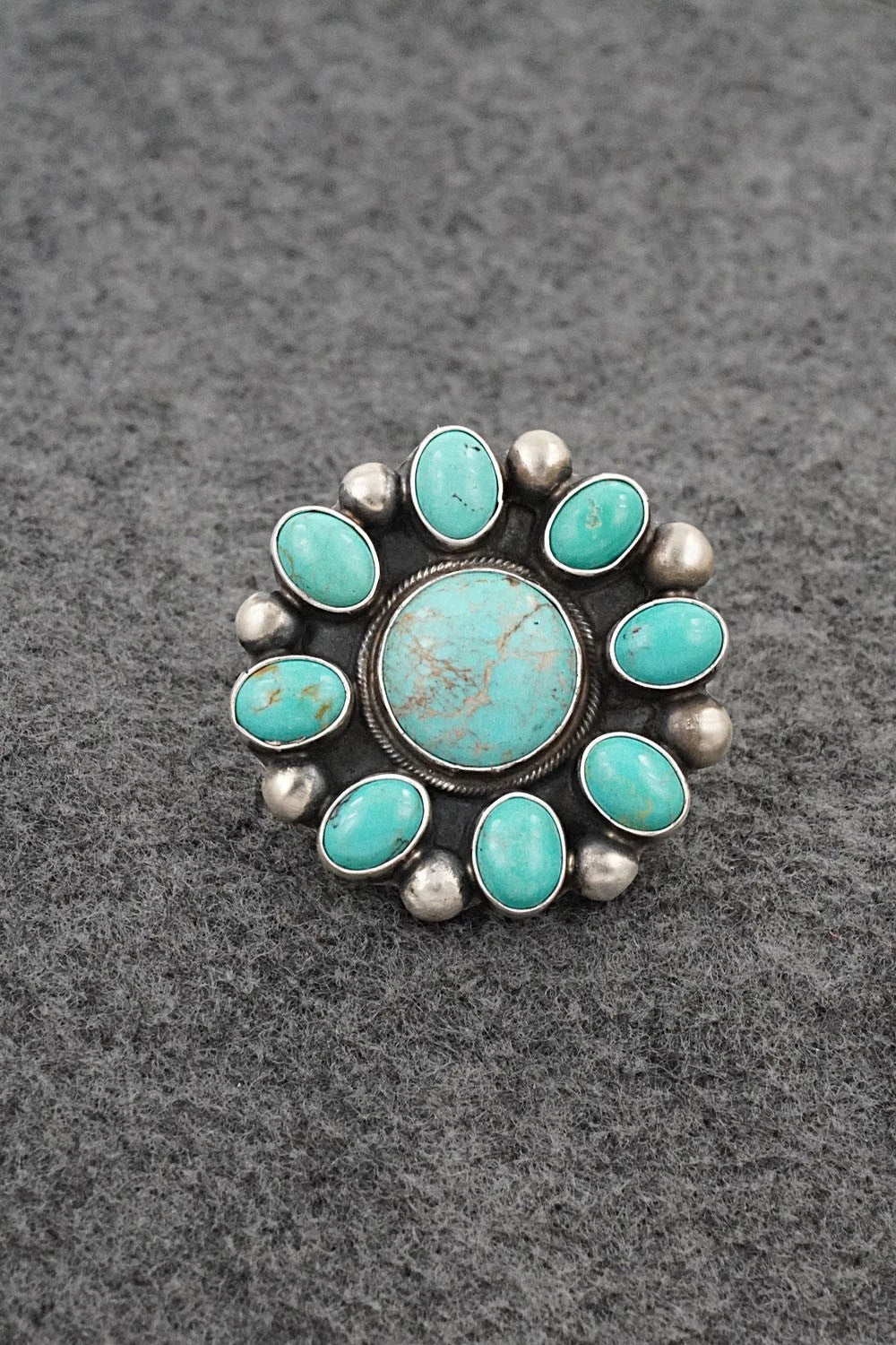 Turquoise & Sterling Silver Ring - Kathleen Livingston - Size Adjustable