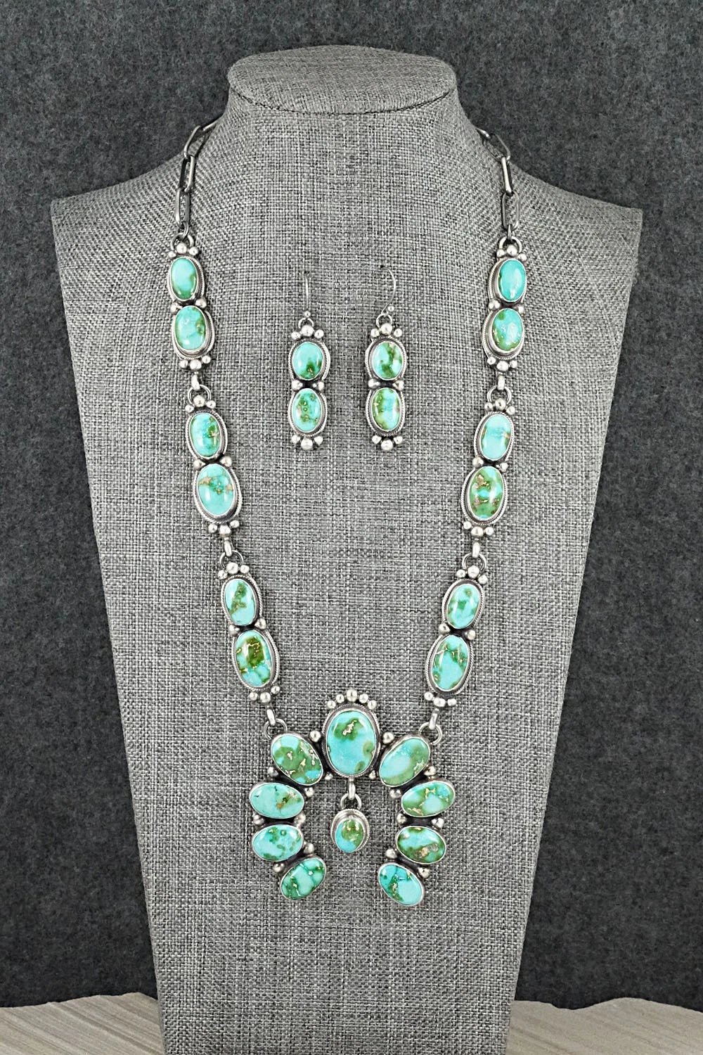 Turquoise & Sterling Silver Squash Blossom Set - Kathleen Livingston