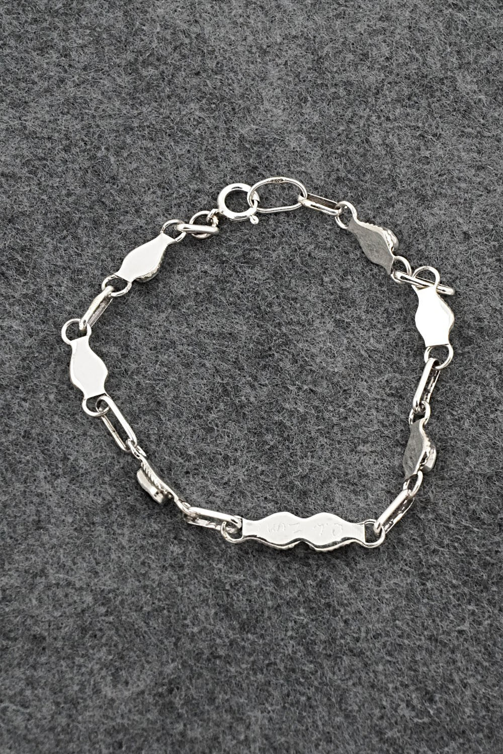 Onyx & Sterling Silver Link Bracelet - Carol Lateyice