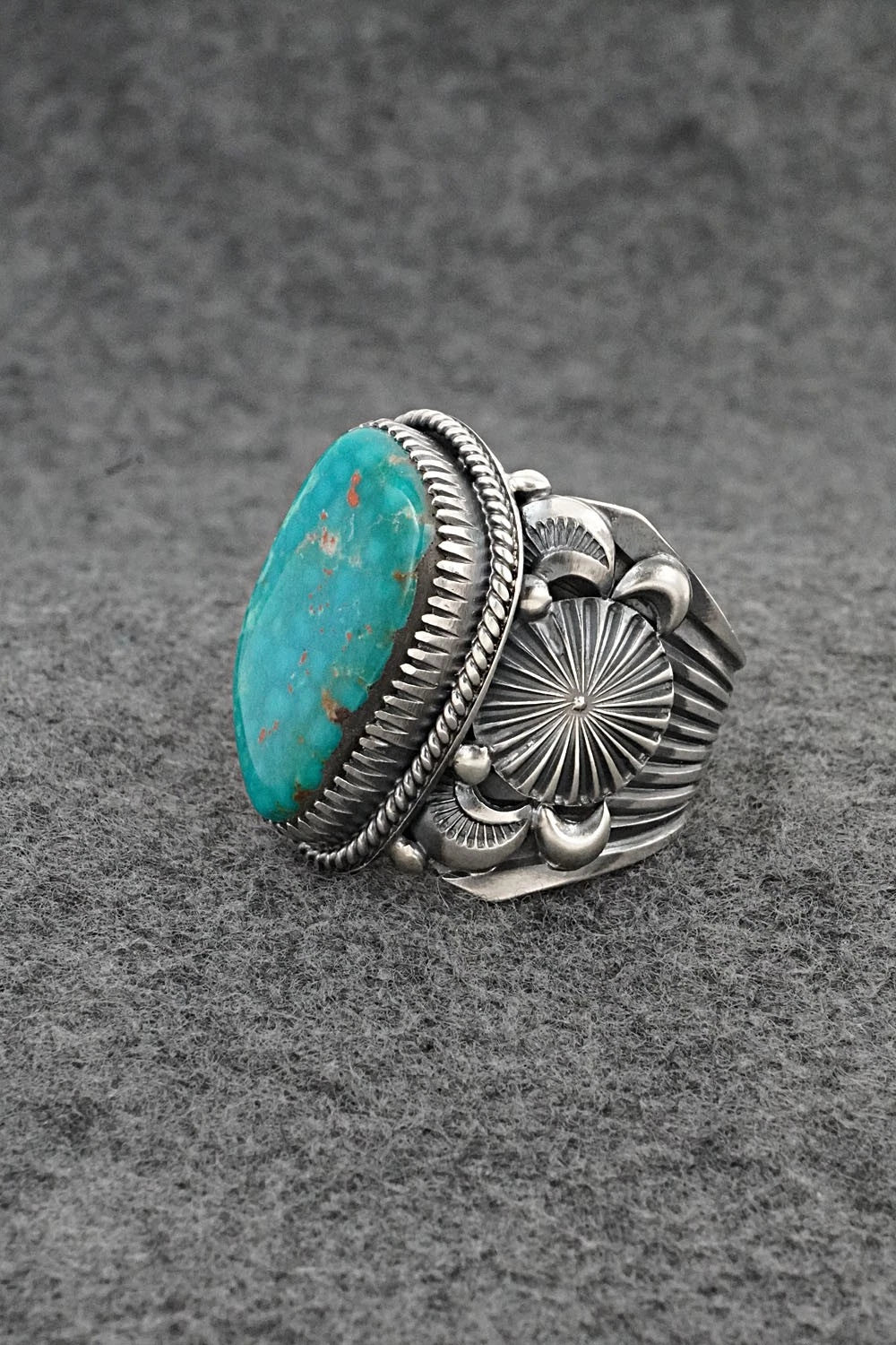 Turquoise & Sterling Silver Ring - Delbert Gordon - Size 13