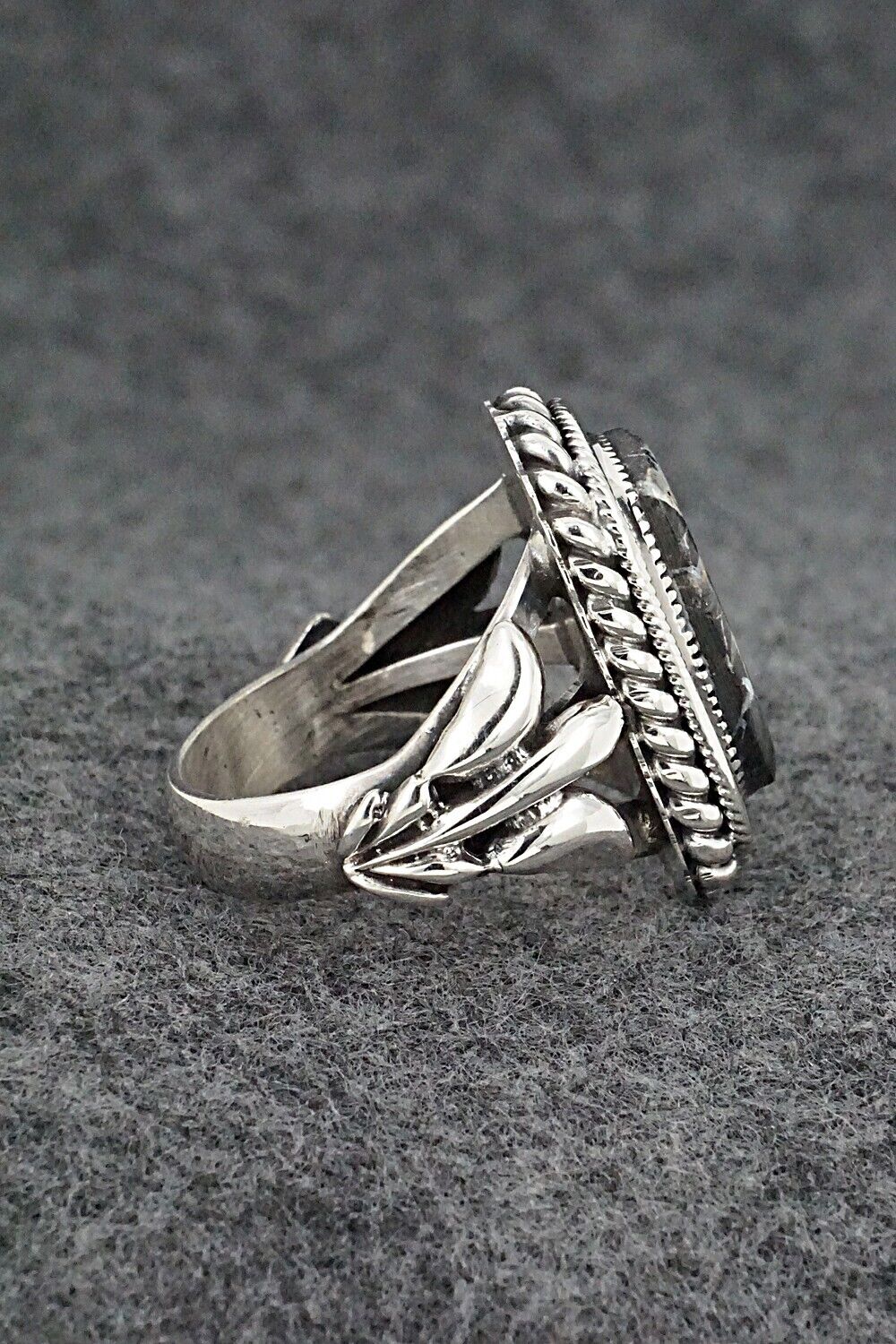White Buffalo & Sterling Silver Ring - Andrew Vandever - Size 12