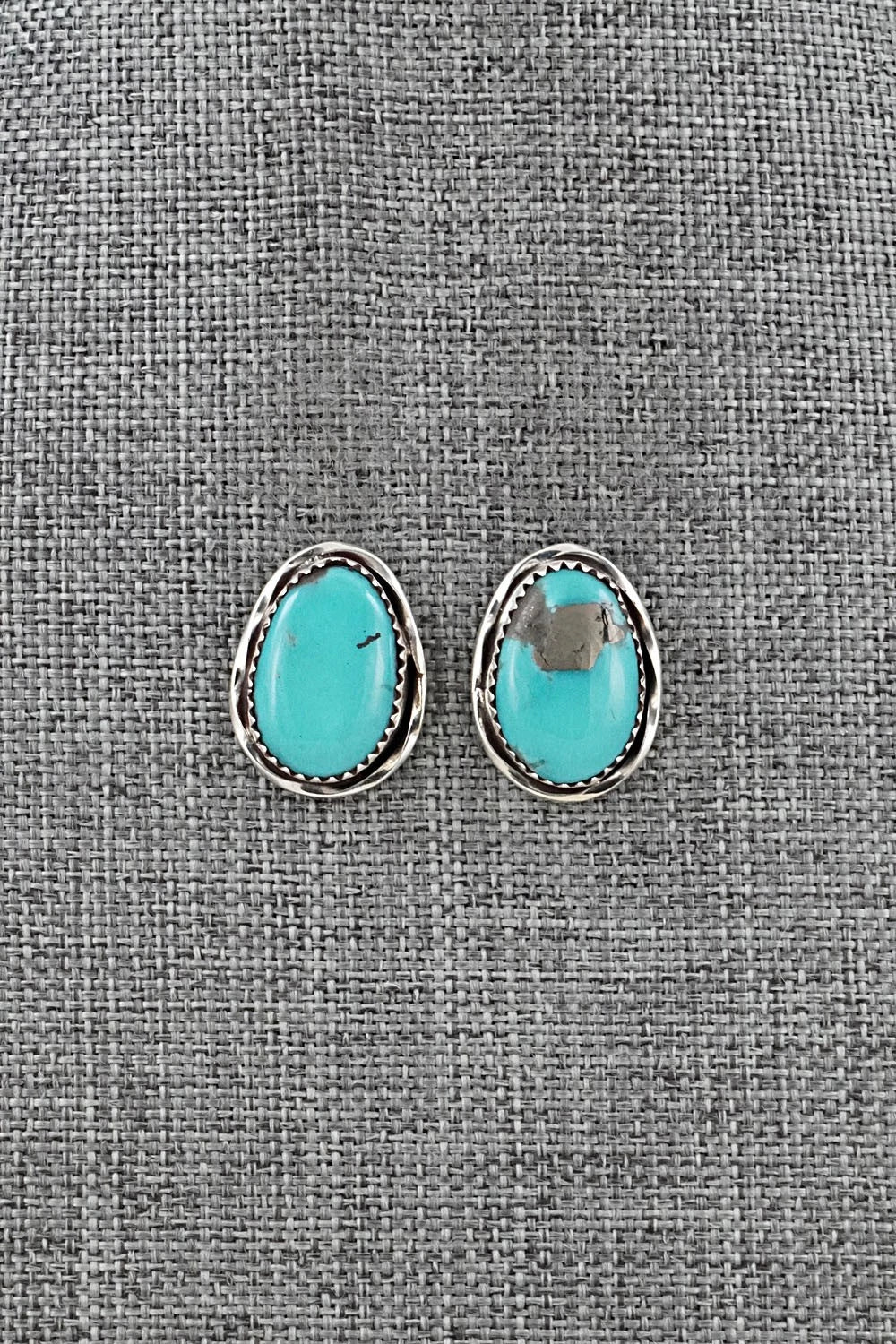 Turquoise & Sterling Silver Earrings - Ernest Hawthorne