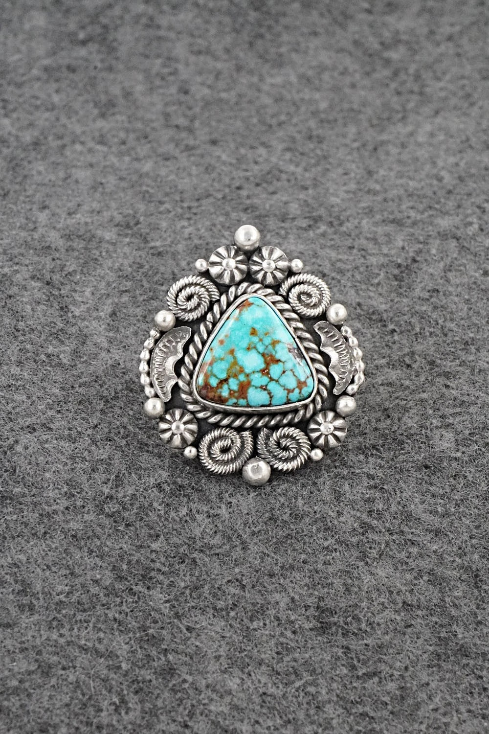 Turquoise & Sterling Silver Ring - Rosita Calladitto - Size 8