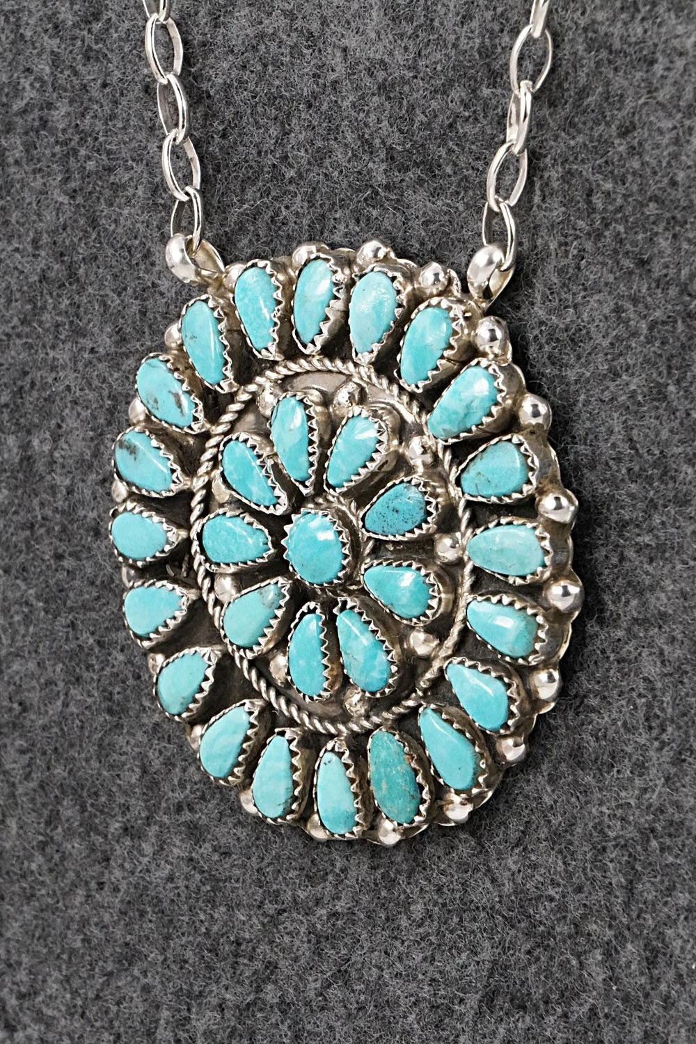 Turquoise & Sterling Silver Necklace - Eunise Wilson