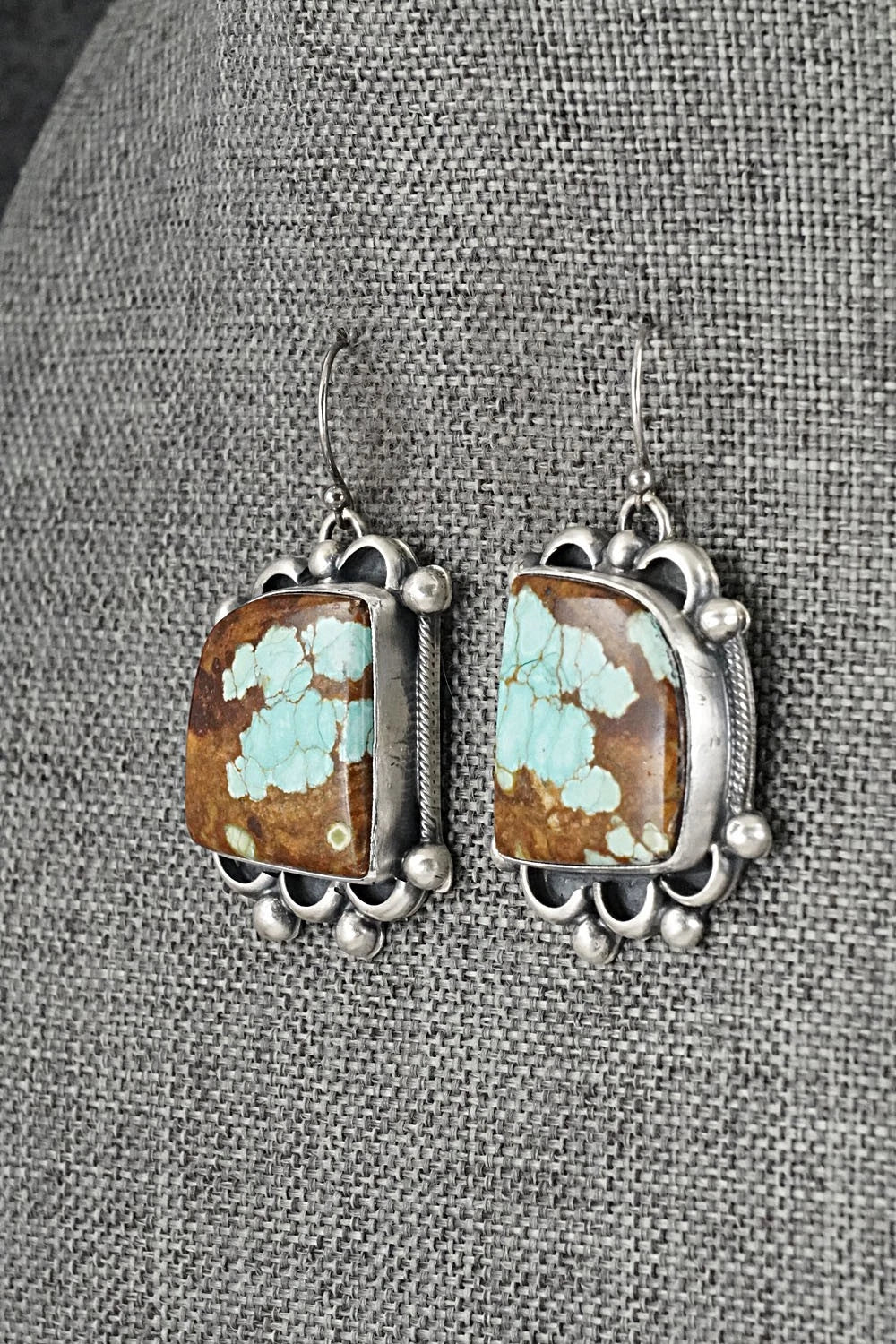 Turquoise & Sterling Silver Necklace and Earrings Set - Bobby Johnson