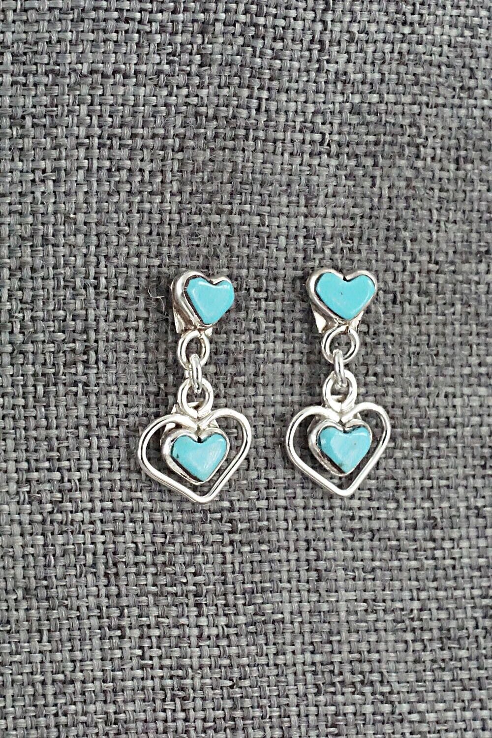 Turquoise & Sterling Silver Earrings - Kallen Kallestewa