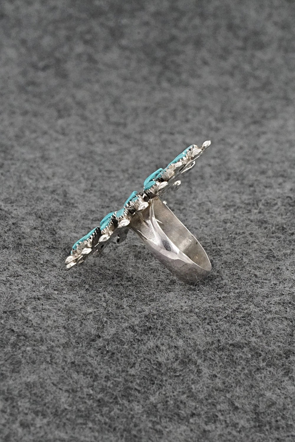 Turquoise & Sterling Silver Ring - Evonne Hustito - Size 7