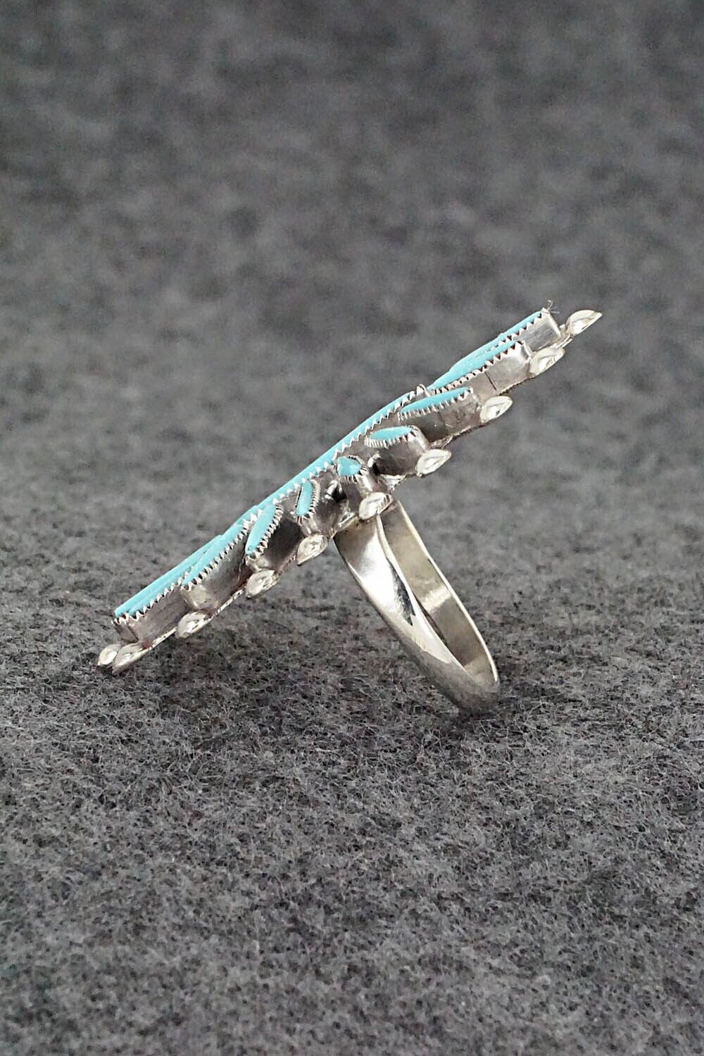 Turquoise & Sterling Silver Ring - Lance & Cordelia Waatsa - Size 5.5