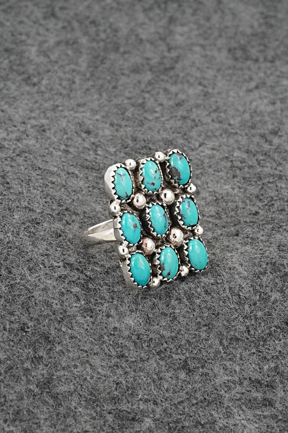 Turquoise & Sterling Silver Ring - Priscilla Reeder - Size 7.5