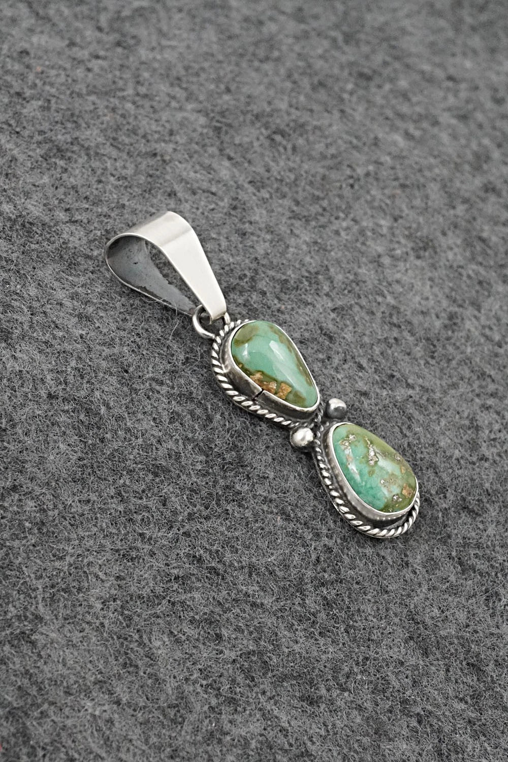 Turquoise & Sterling Silver Pendant - Eugene Gruber