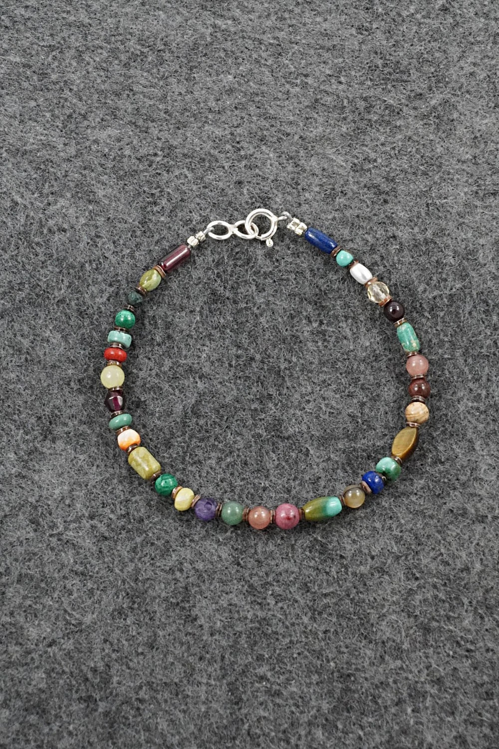 Multi-Stone & Sterling Silver Bracelet - Helen Tsosie