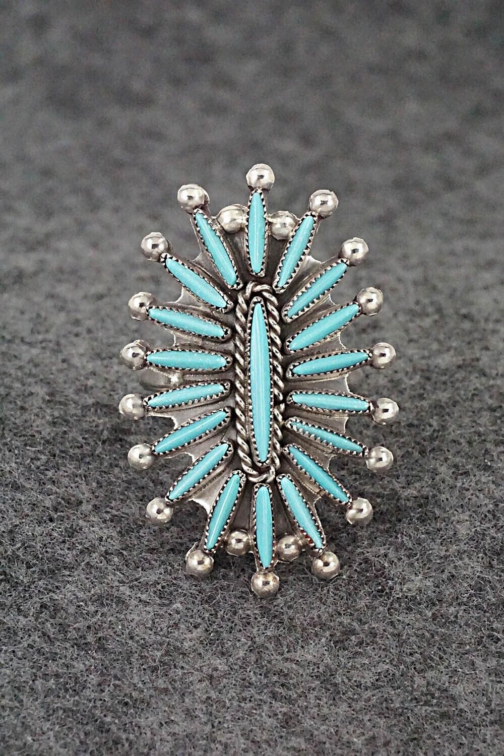 Turquoise & Sterling Silver Ring - Lance & Cordelia Waatsa - Size 9